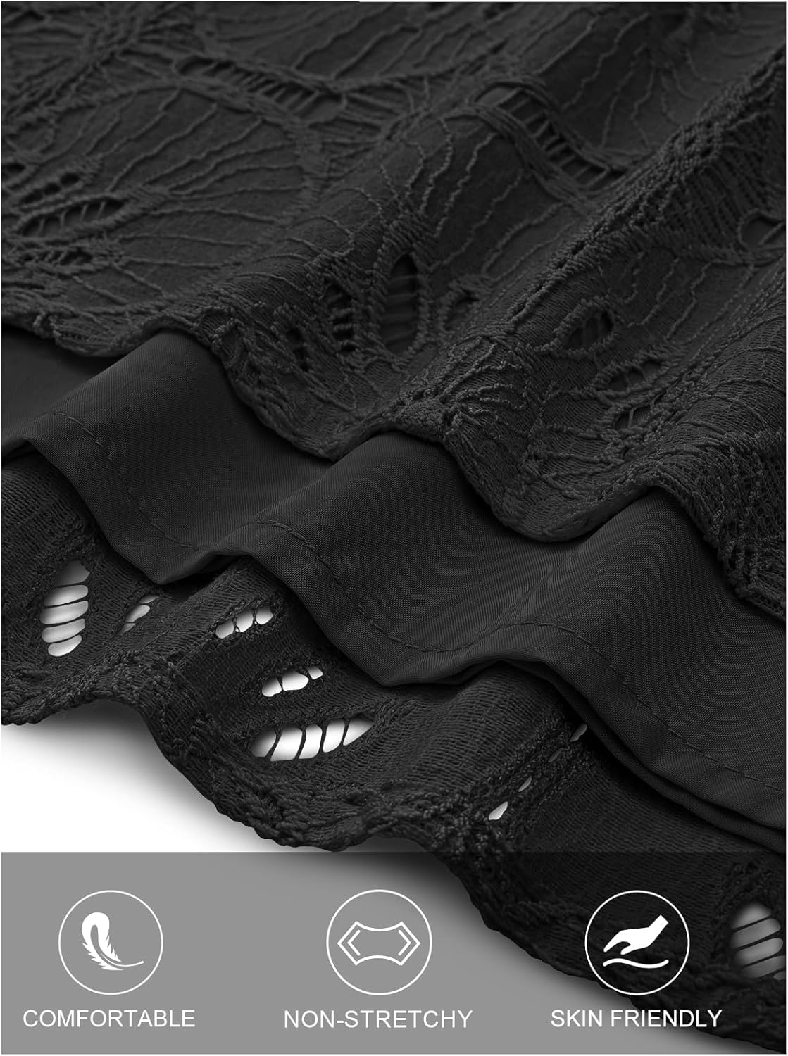 MEROKEETY Women's Eyelet Long Sleeve Shirts Tops Dressy Casual Fall Trendy Flower Lace Boho Crochet Blouses - Image 4