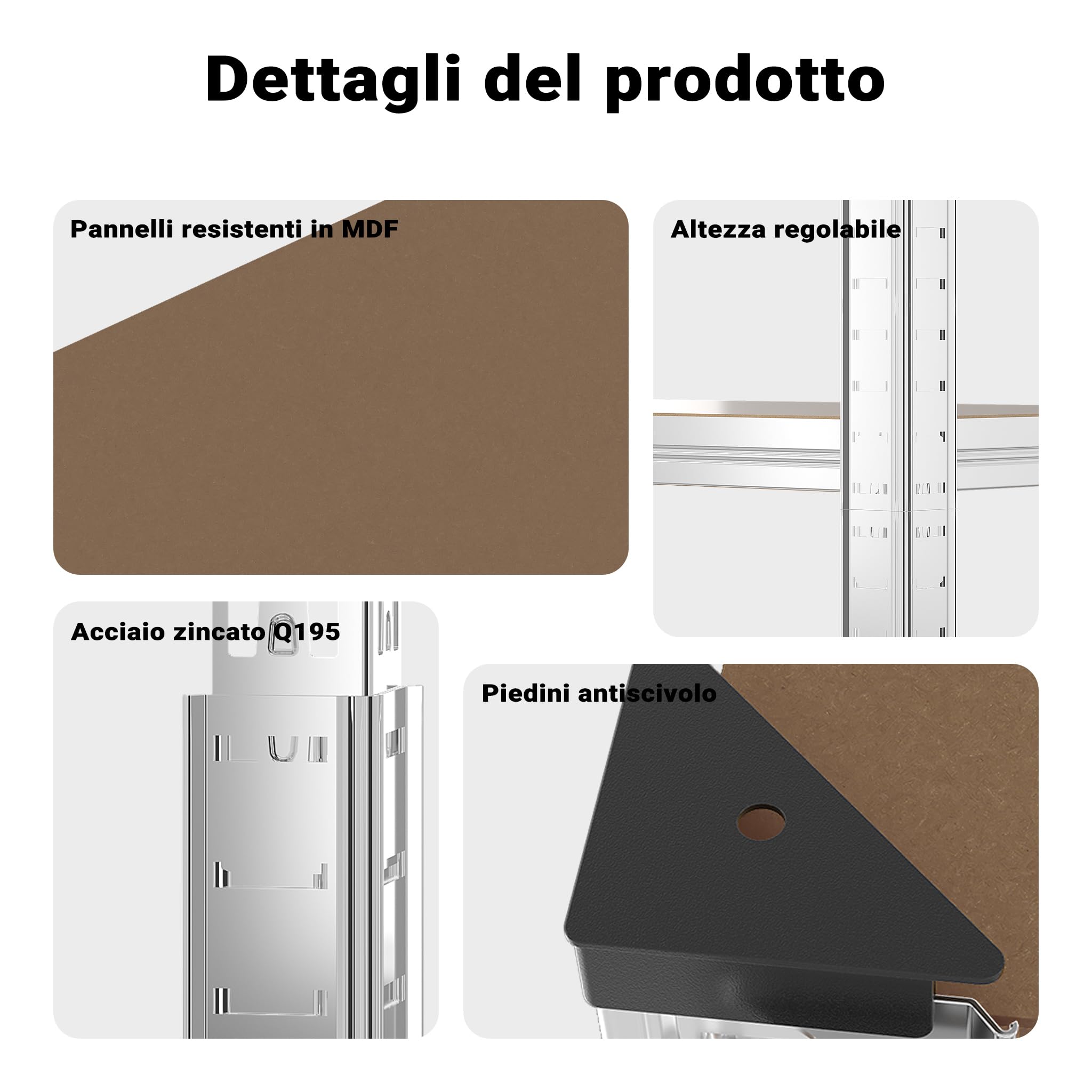 Wiltec Scaffale ad angolo per carichi pesanti Scaffalatura a incastro per cantina officina