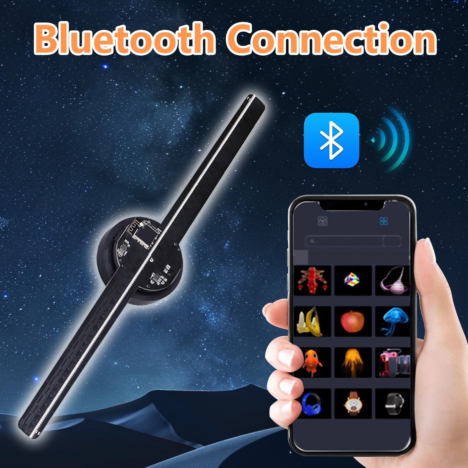 Projecteur hologramme LED 3D arbre Noël, écran publicité vidéo Wi-Fi portable 1920x1200