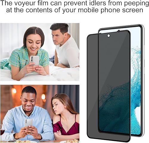 Miniatura 3 de Paquete de 3 + 3 2 protectores de pantalla de privacidad y 1 transparente y 3 protectores de lente de cámara para Samsung Galaxy S22 5G de 6.1