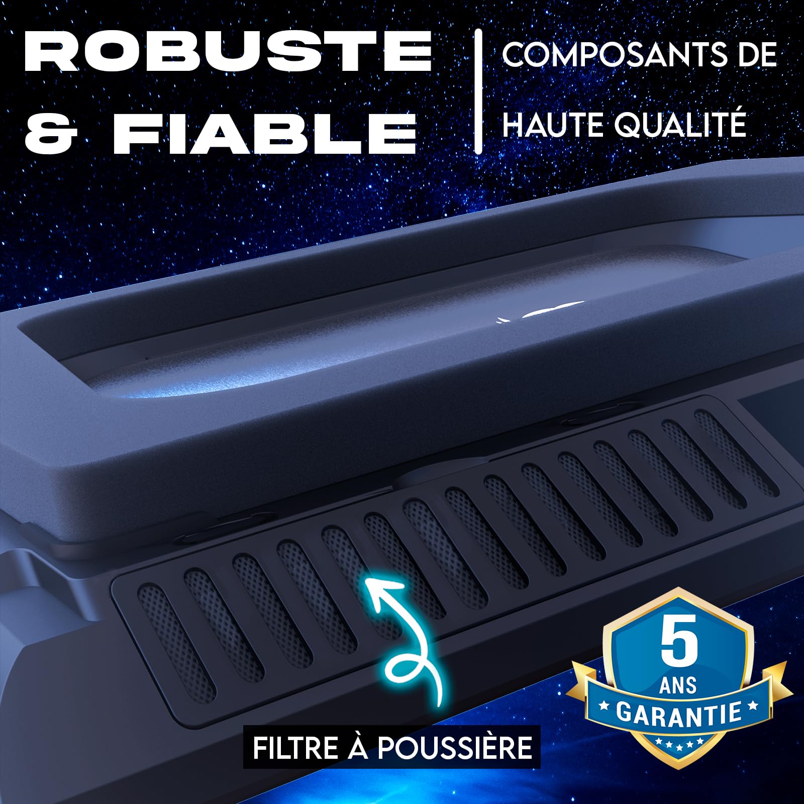 KLIM Everest Plus Refroidisseur Ventilateur PC Portable Gaming - 6300 RPM