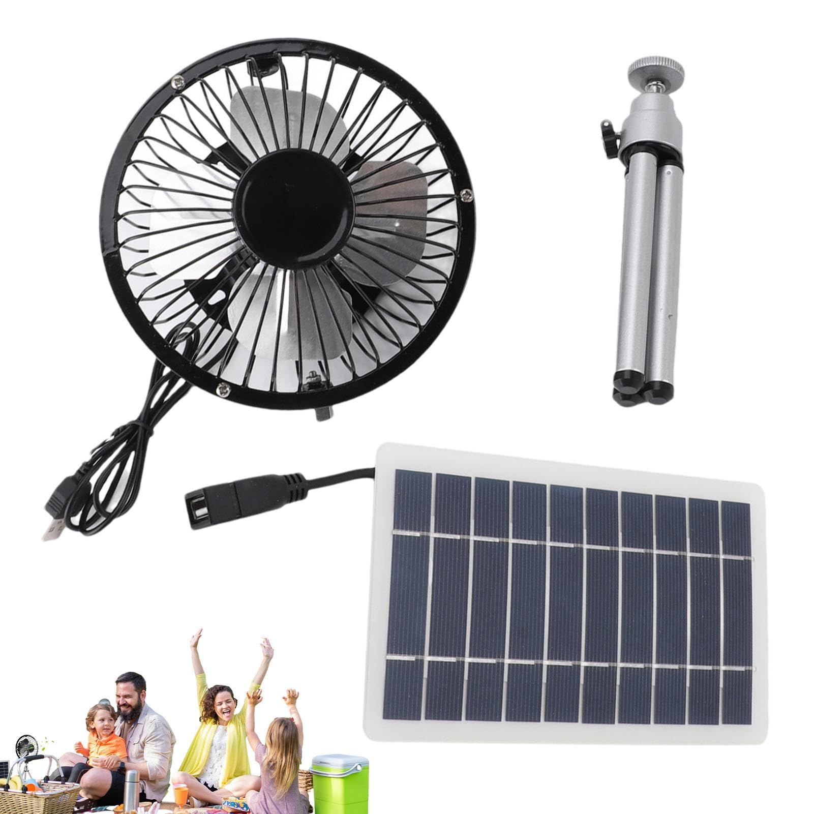 Ventilateur solaire d'extérieur portable mini ventilateur USB camping et voyage 10 W