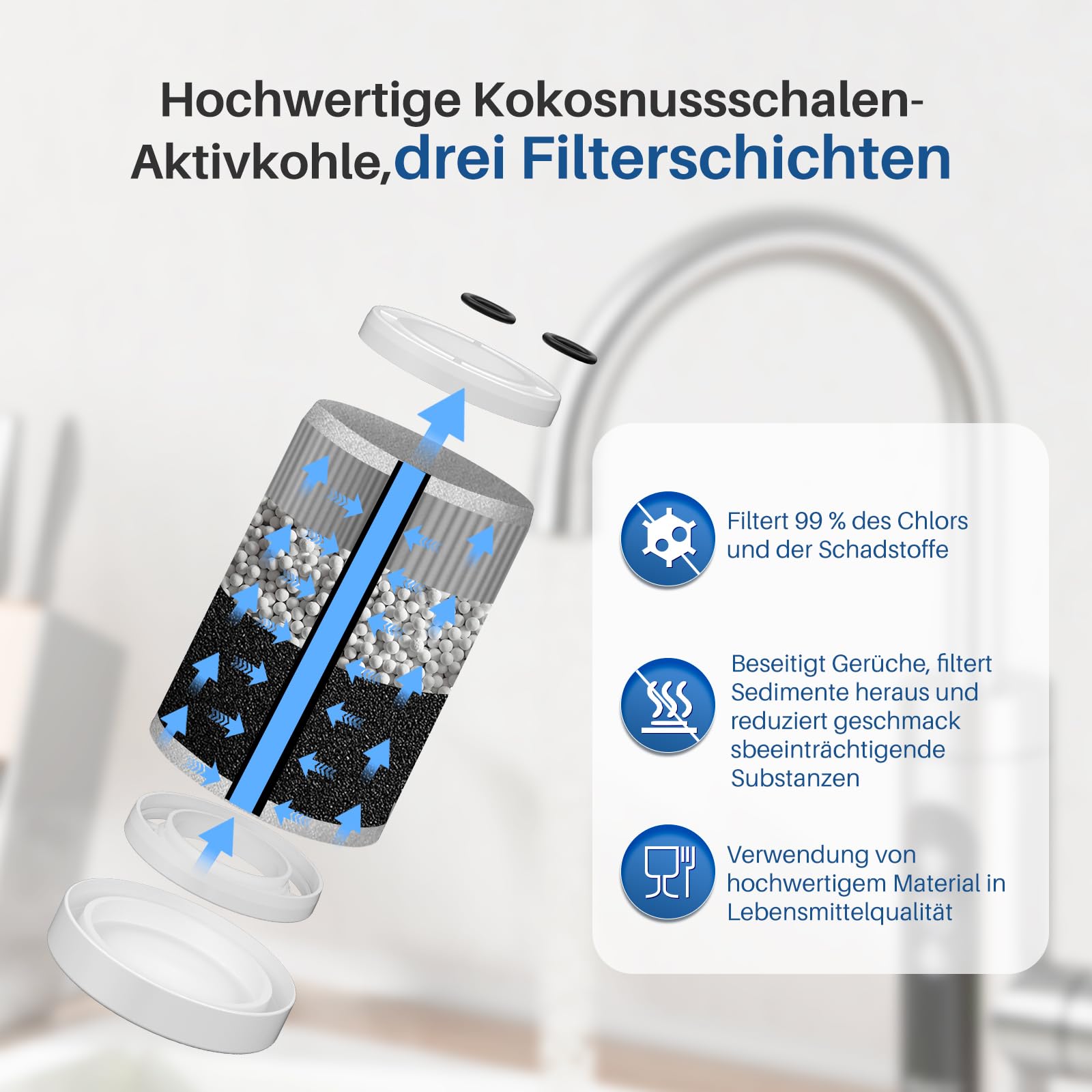 GOLDEN ICEPURE Brita On Tap Pro V-MF für brita wasserfilter wasserfilter für den wasserhahn (600l), 4er-Packung