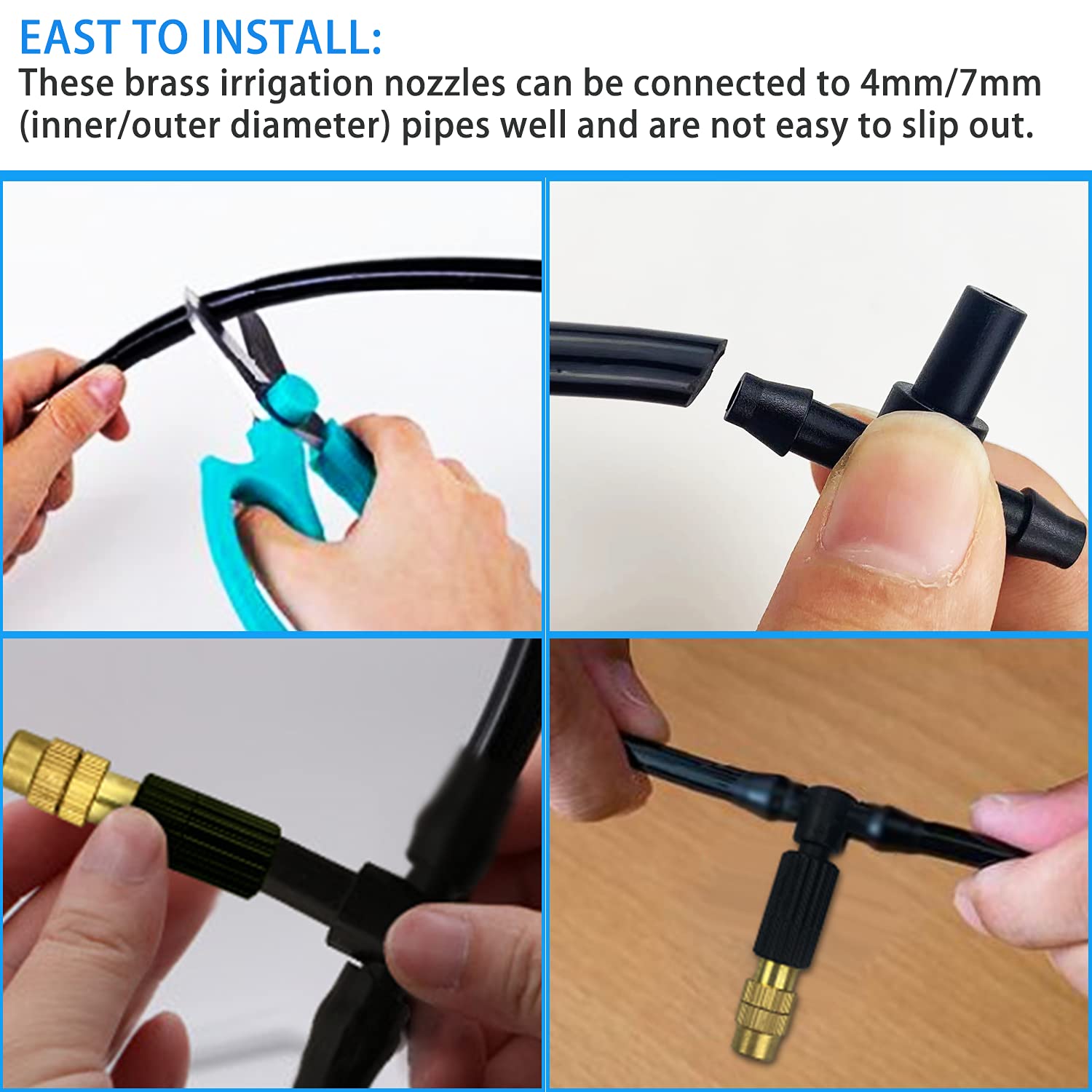 Kit De 12 Buses De Brumisation En Laiton - Basse Pression, Filetage 10 Mm, Pour Arrosage Et Refroidissement