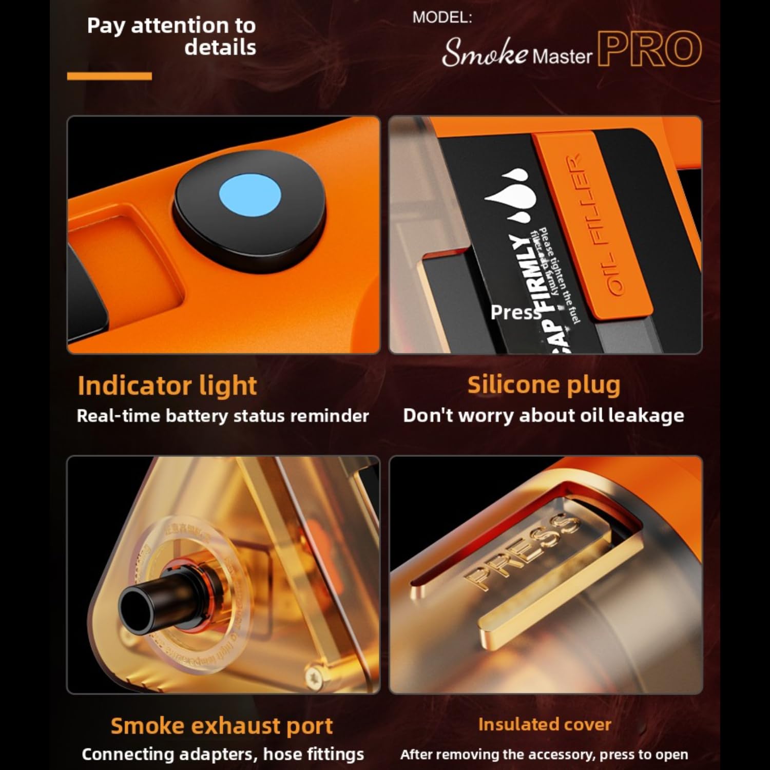 LENSGO Smoke Master PRO Handnebelmaschine, 40–100 W, regulierbare, tragbare Nebelmaschine mit Typ-C-Schnellladefunktion, wiederaufladbare Mini-Nebelmaschine für Fotografie, Video, Bühnen