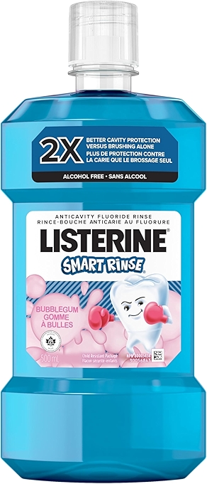 莉斯特琳儿童漱口水泡泡糖口味无酒精抗蛀漱口液