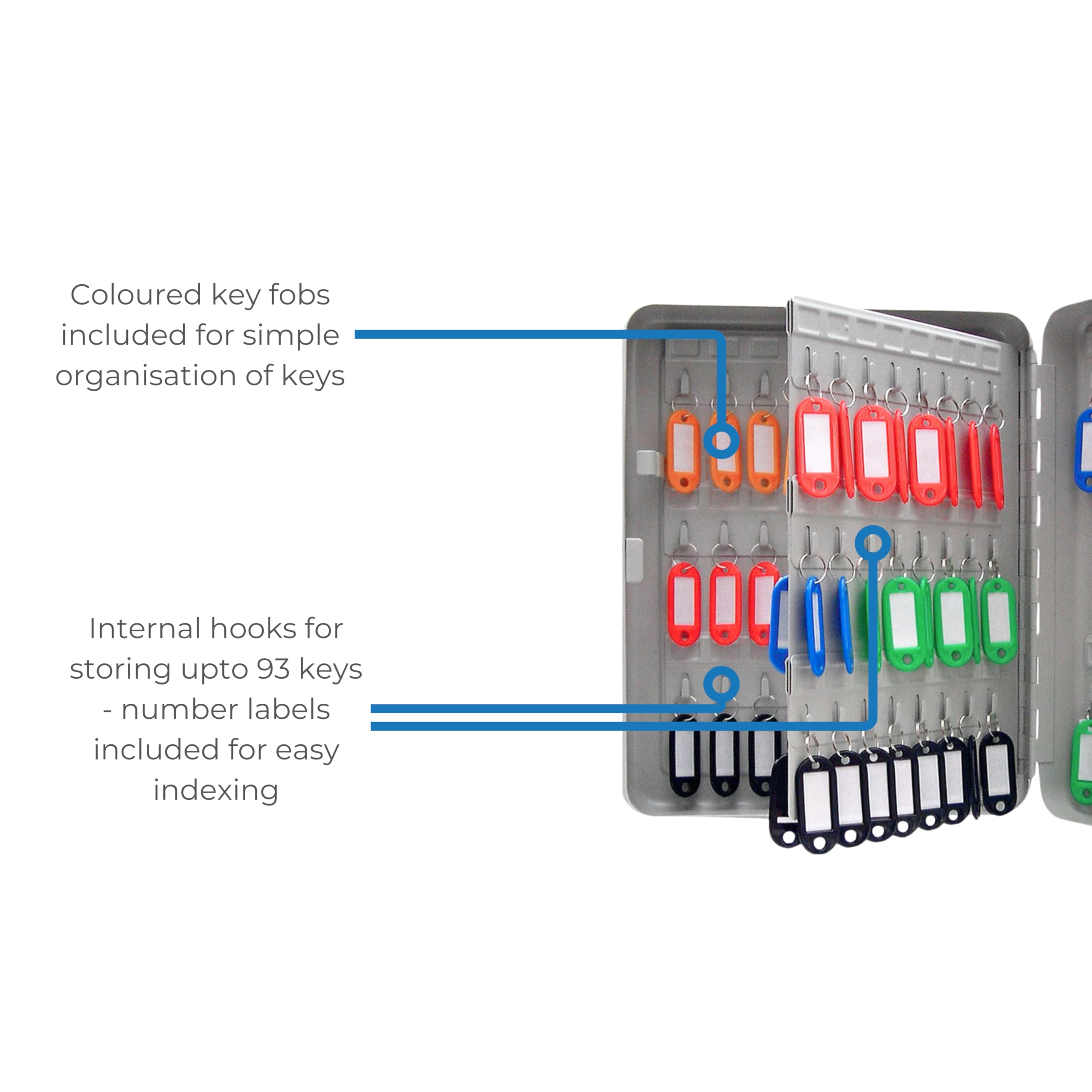 Cathedral Key Cabinet - Caja de seguridad para llaves, gris