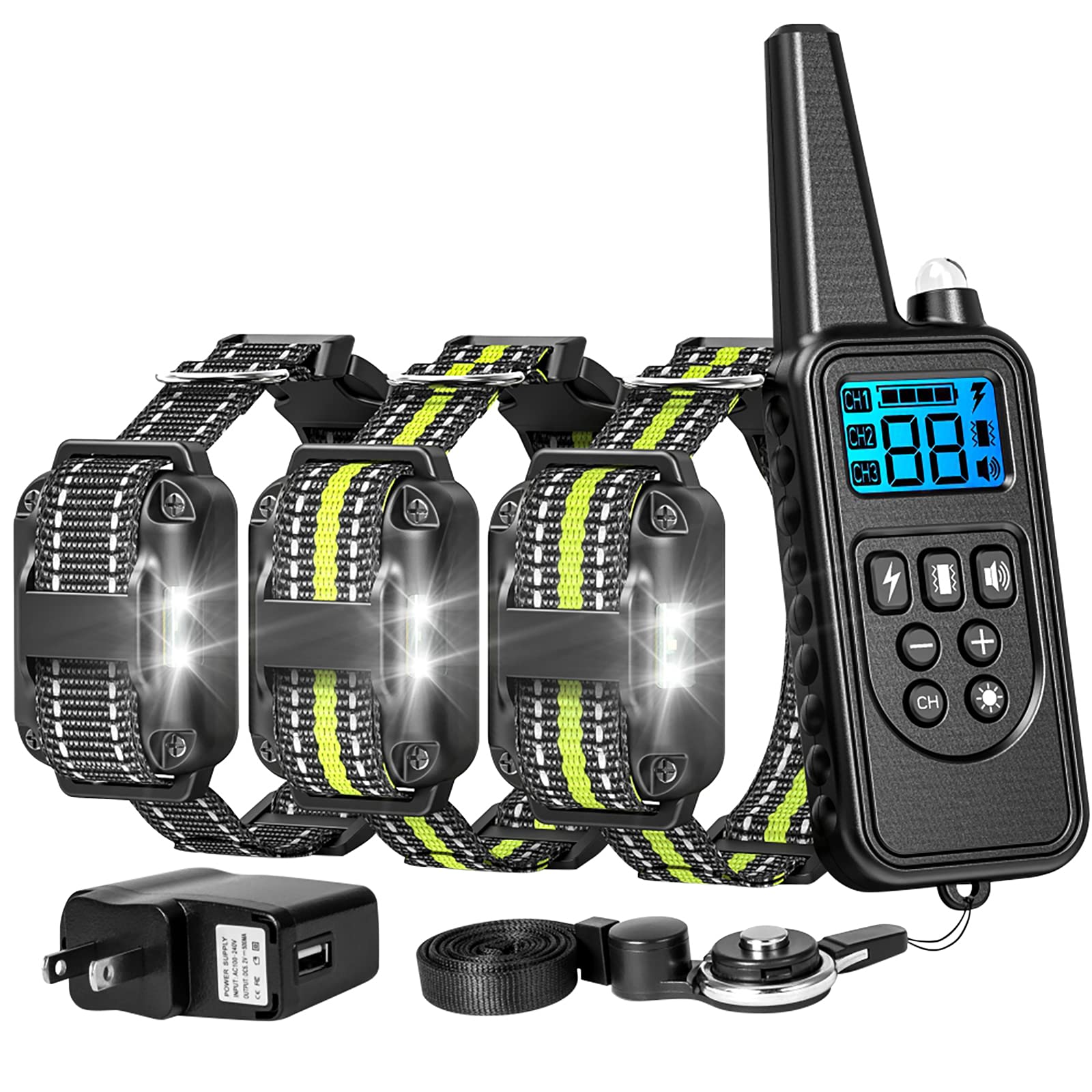 FunniPetsDog Training Collar 2600Ft Range Dog Shock Collar with Remote for Small Medium Large Dogs Waterproof Electronic Dog Collar with 4 Training Modes Light Shock Vibration Beep