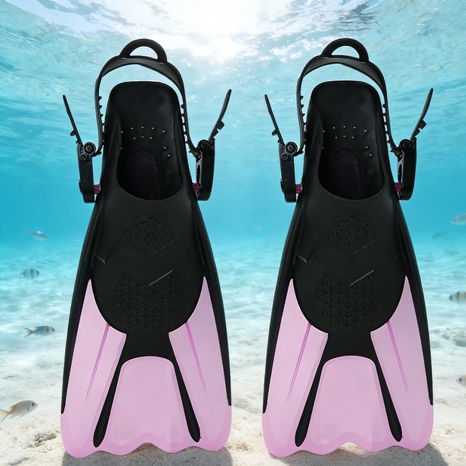 Amagogo Aletas de Buceo, Aletas de Snorkel, de Buceo y Snorkel Resistentes y Ligeras con Correa Ajustable para Viajes.