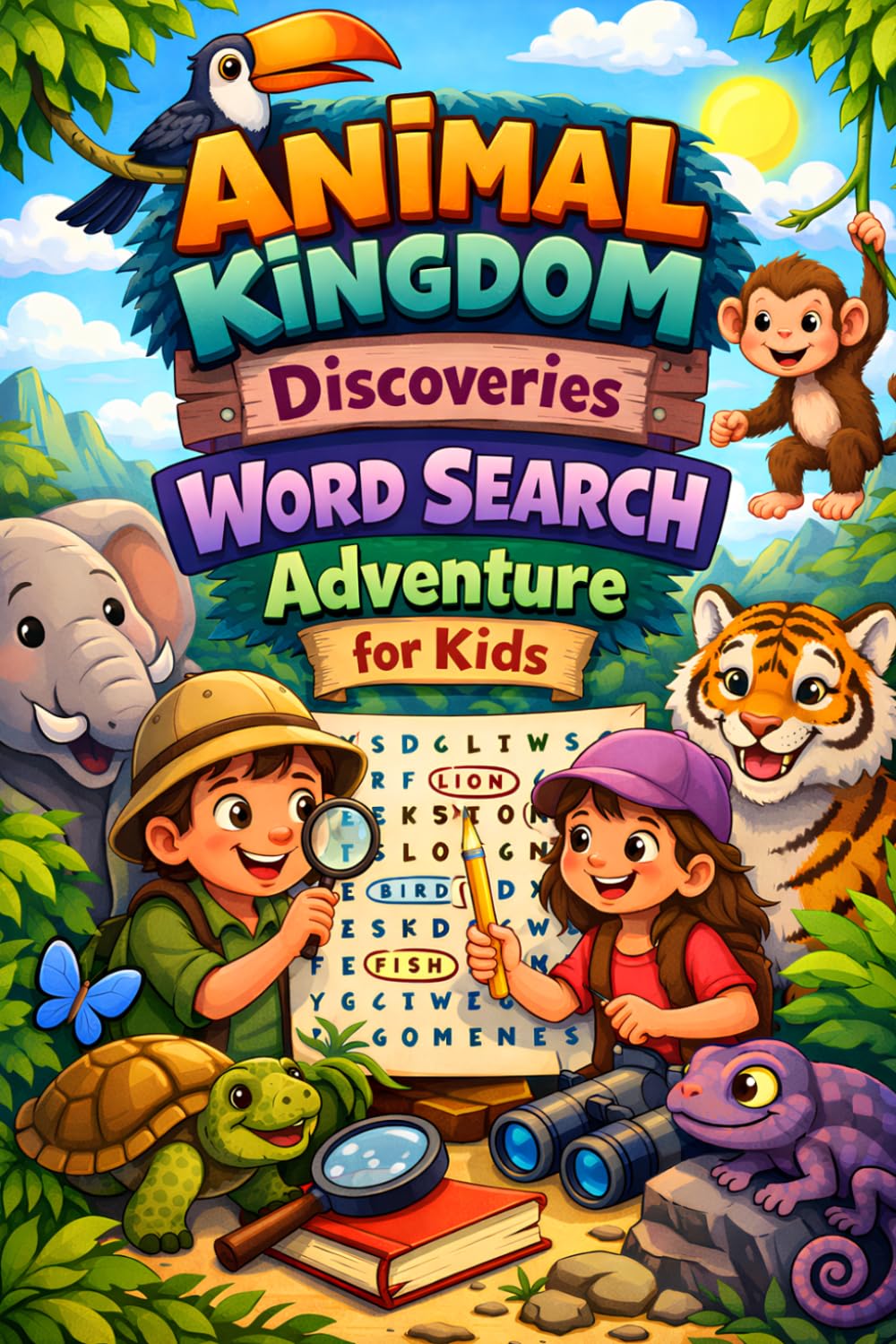 Animal Kingdom Discoveries Word Search Adventure for Kids: Roar, Splash, and Soar Through Fun Wildlife-Themed Puzzle Workbook