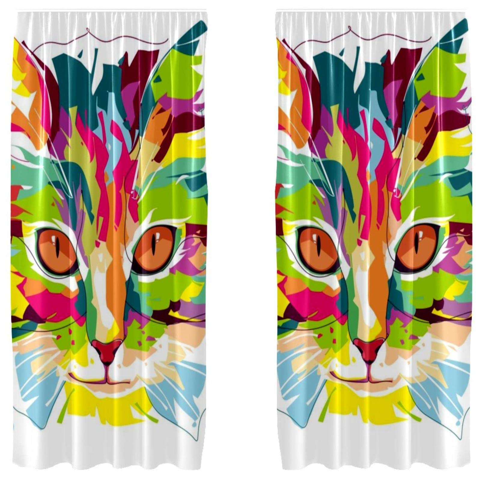 Cortinas opacas de microfibra de gato para aislar el calor del sol en las ventanas de dormitorios