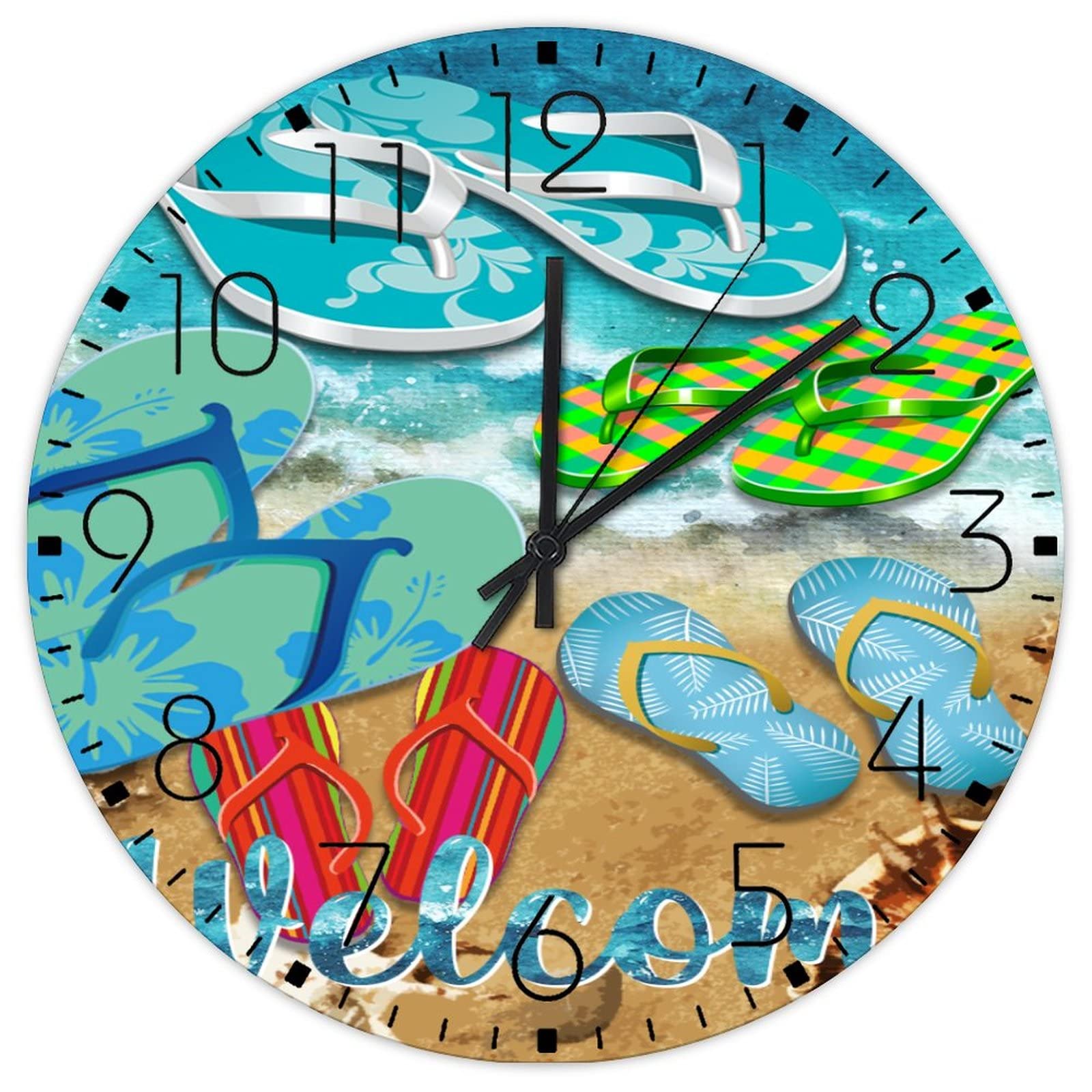 Horloge murale silencieuse sans tic-tac pendule décoration murale rustique à piles