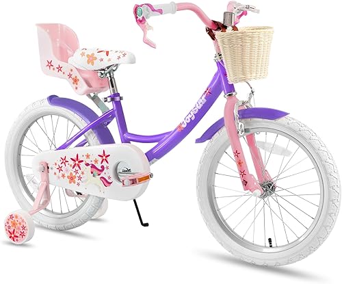 Miniatura 14 de JOYSTAR Unicorn - Bicicleta infantil de 16 pulgadas para niños de 4 a 6 años de edad, con asiento de bicicleta, ruedas de entrenamiento, cesta de