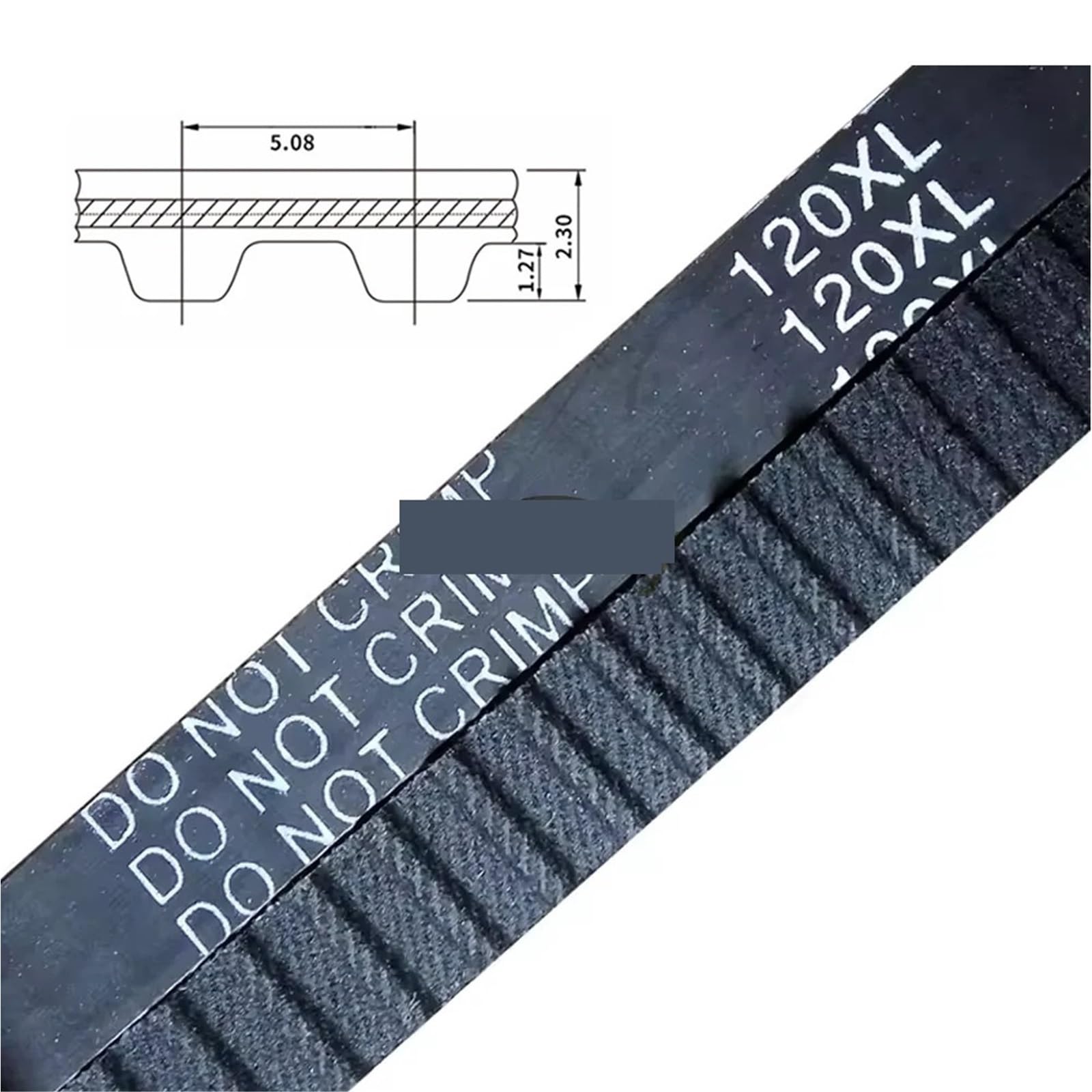 Correa de distribución 686XL a 1300XL, longitud del diente trapezoidal LP = 1742,4mm a 3302mm, ancho 15/20mm, 1 Uds(756XL-378Teeth,1PCS_20MM)