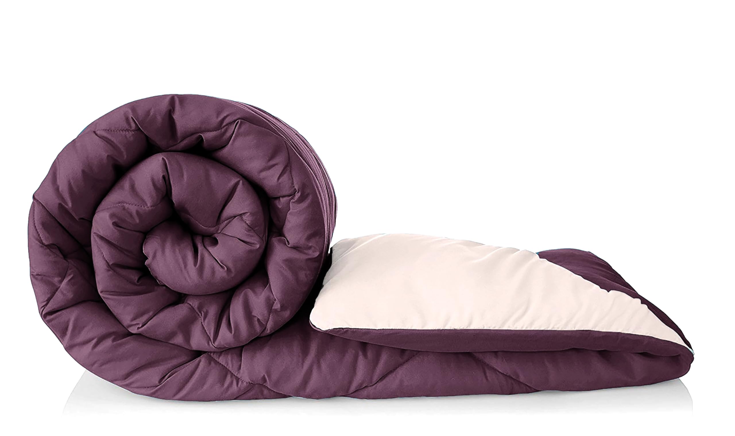 AEROHAVEN 220 GSM Microfiber All-Weather Solid Double Size Bed Reversible Comforter AC Quilt Blanket - (Single, Brinjal and Pink)-image-37