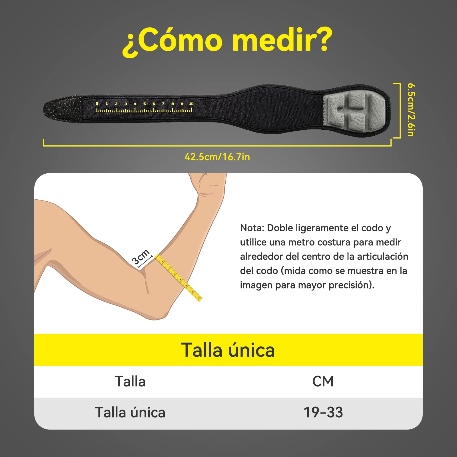 AGPTEK 1 x Coderas Epicondilitis, Cinta de Codo Tenista para Tendinitis Alivio del Dolor, Coderas Ajustable y Antideslizante, Codera Mujer & Hombre para Tenis, Golf, Padel, Gym