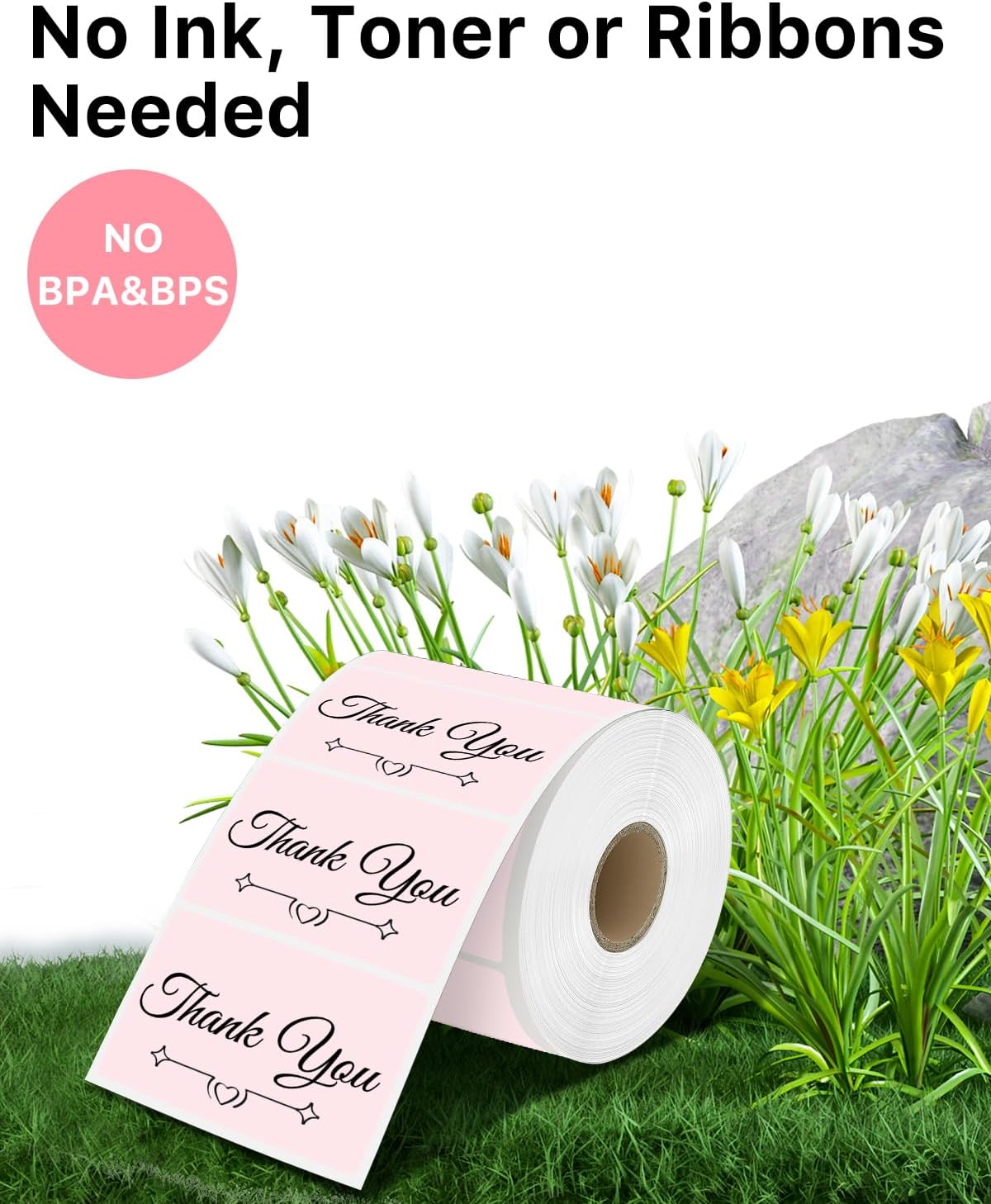 iEager 3" x 2" Thermal Labels, Rectangle Thermal Printer Stickers, Self-Adhesive Durable Sticker with Perforation Line, 500 Labels/Roll, Pink - Image 6