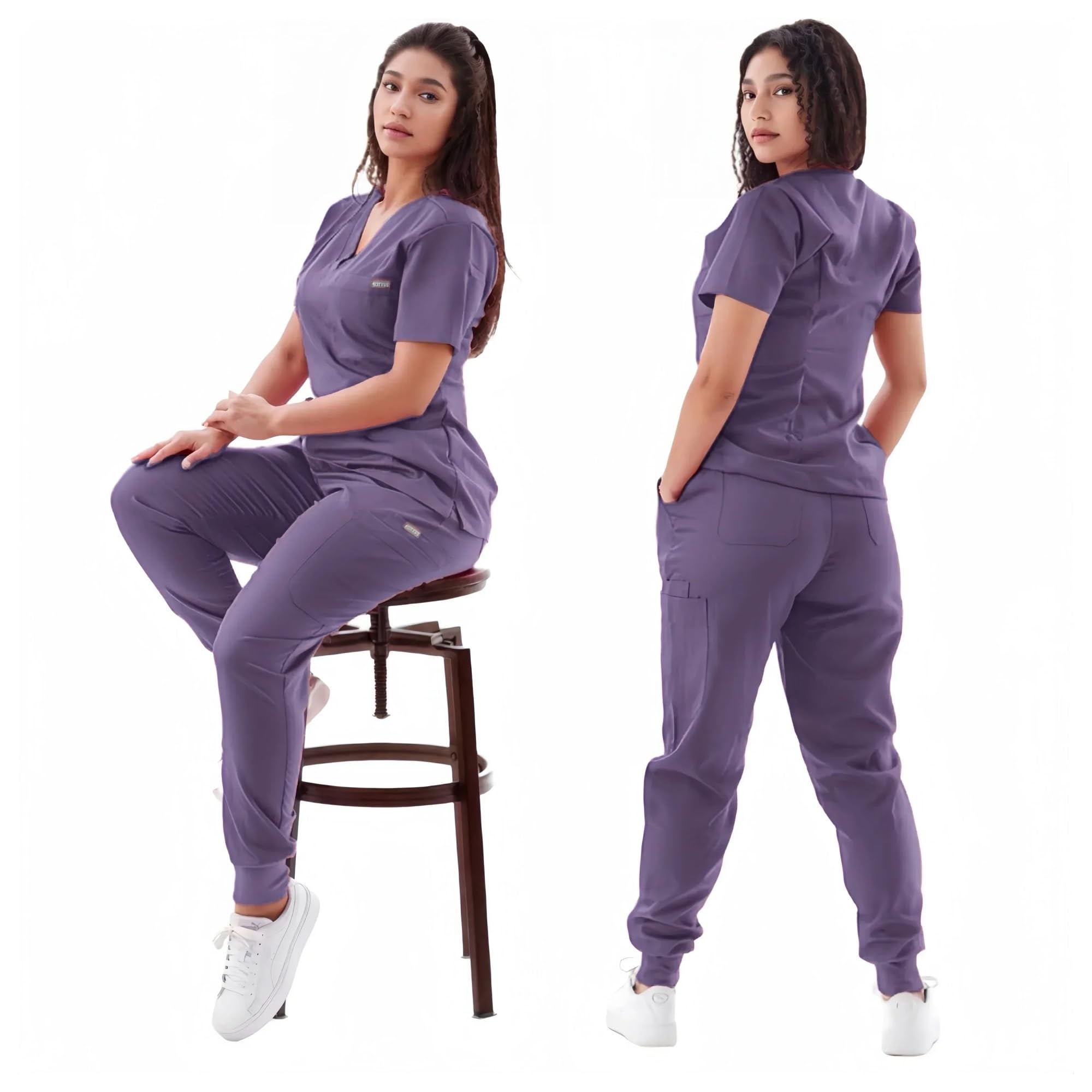 Vêtements cliniques amples : ensemble blouses d'infirmière à poches