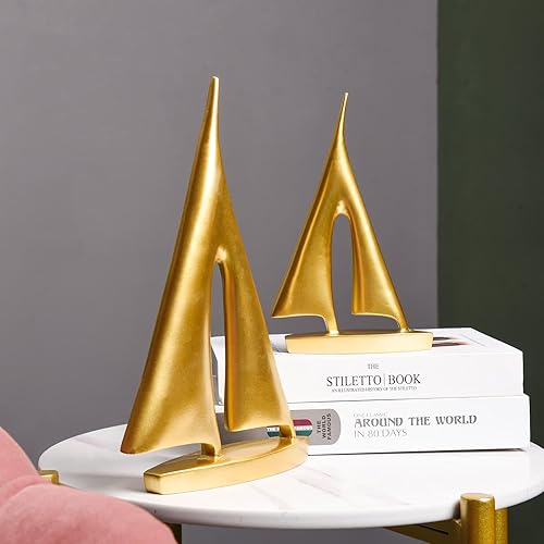 Miniatura 4 de Esculturas modernas para decoración del hogar, adorno dorado para decoración de velero, decoración de estatua, esculturas artísticas y estatuas,