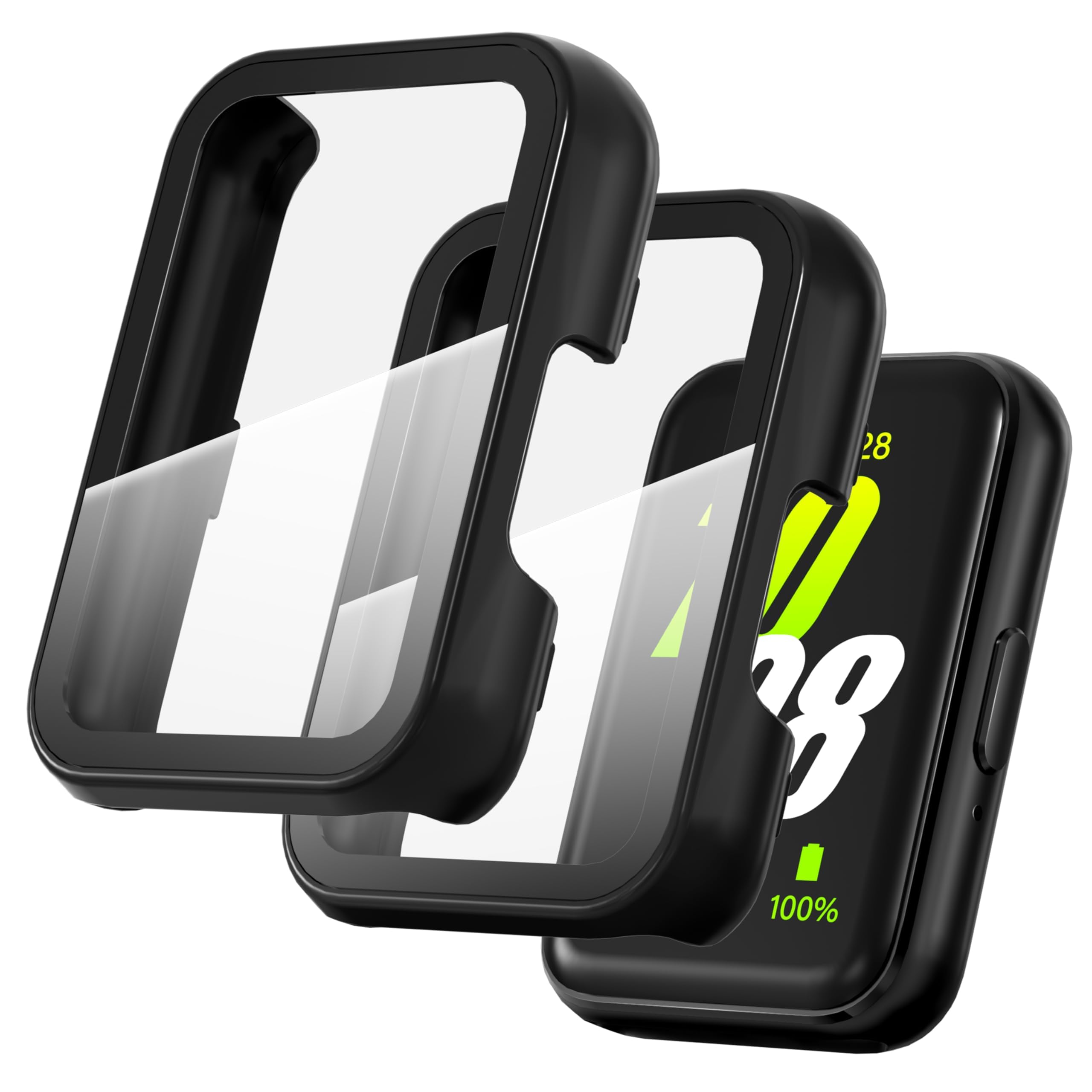 Diruite Pack of 2 Case for Samsung Galaxy Fit 3 Protective Case, PC Ultra Thin Tempered Glass Screen Protector for Samsung Galaxy Fit 3 Case