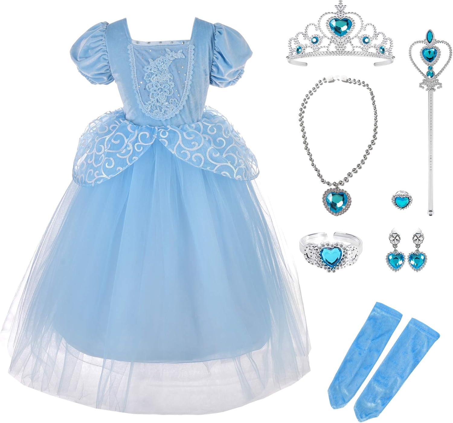 Lito Angels Princess Dress Up Costumes Fancy Halloween Christmas Party for Girls with Accessories