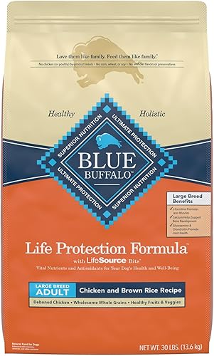 Miniatura 1 de Blue Buffalo - Fórmula de protección de la vida azul para perros de razas grandes cordero adulto y receta de arroz marrón