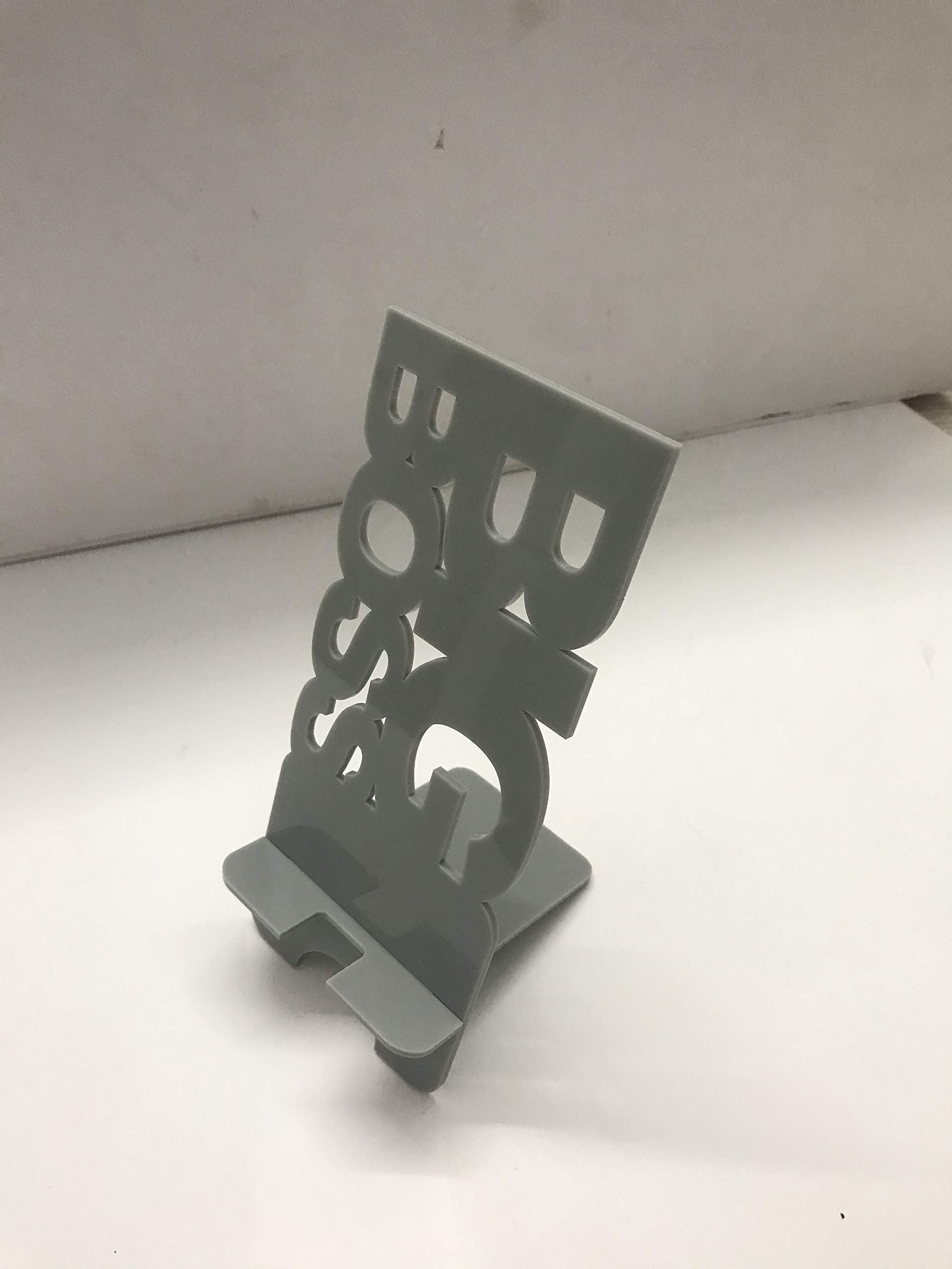 Clear Design Acrylic Mobile Phone Holder Stand Portable Big-BOSS (Gray) - Image 3 thumbnail