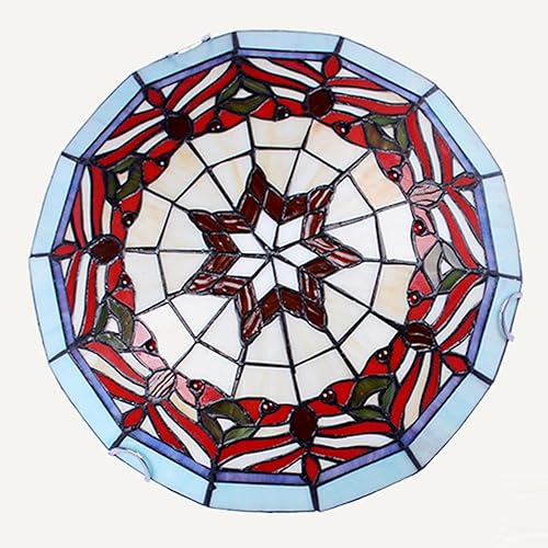 Miniatura 5 de Tiffany - Lámpara de techo de montaje empotrado con 2 luces de 12 pulgadas retro para jardín, decoración de techo, colgante para pasillo,