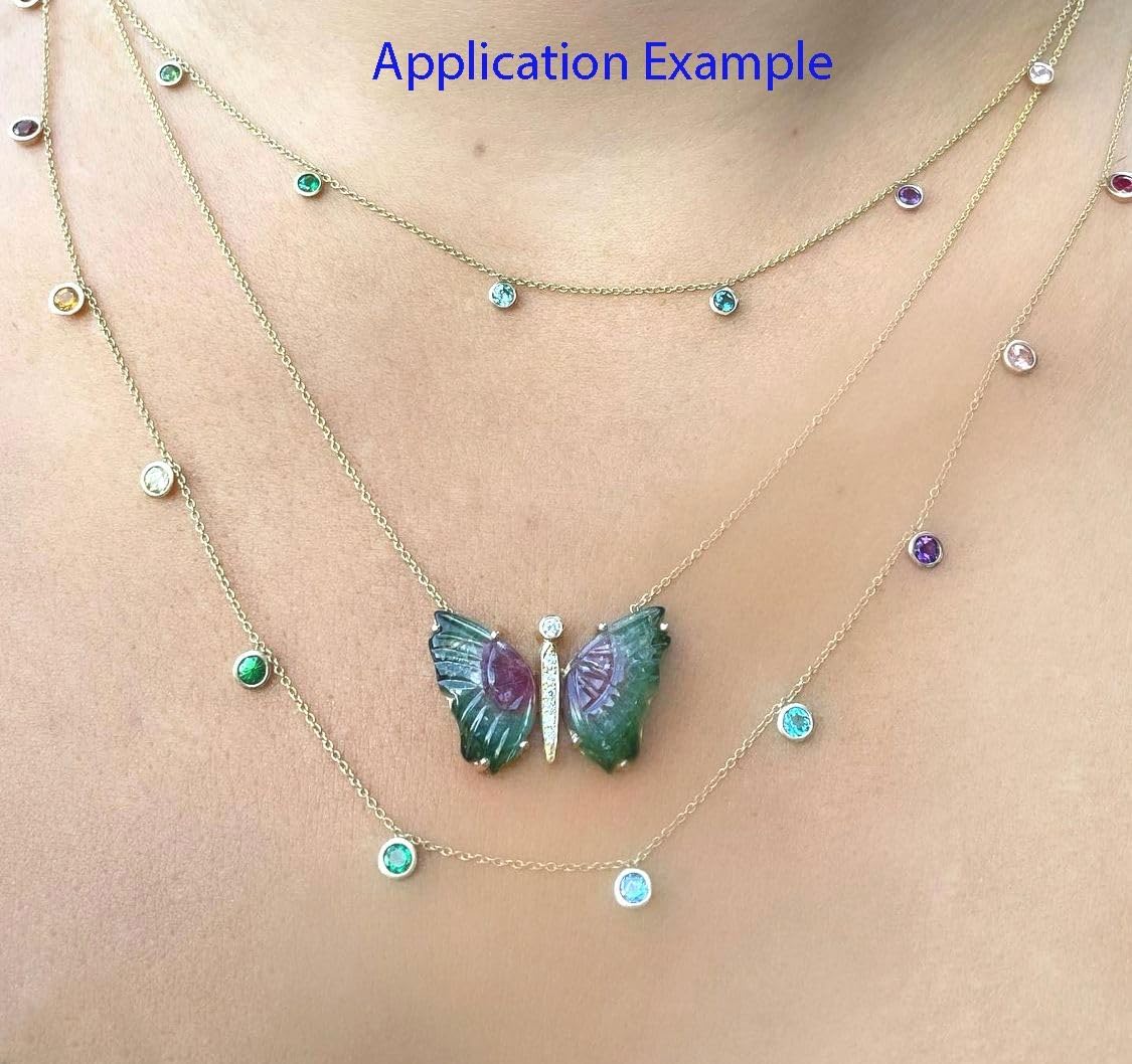 Adabele Authentic 18K Yellow Gold Plated Sterling Silver 4mm 6mm Small Round Cubic Zirconia Birthstone Charm Bezel Pendant Drops Personalized Jewelry Making - Image 4