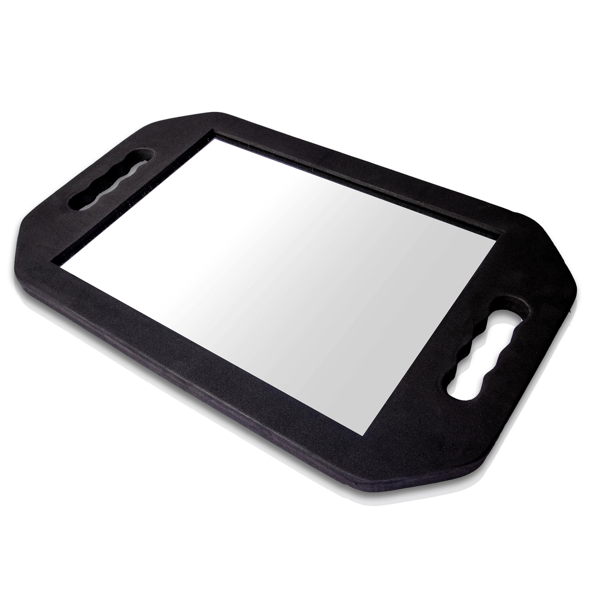 CoolBlades Black Foam Handheld Mirror for Hairdressers, Barbers and Makeup Artists - Ideal for Home and Professional Use