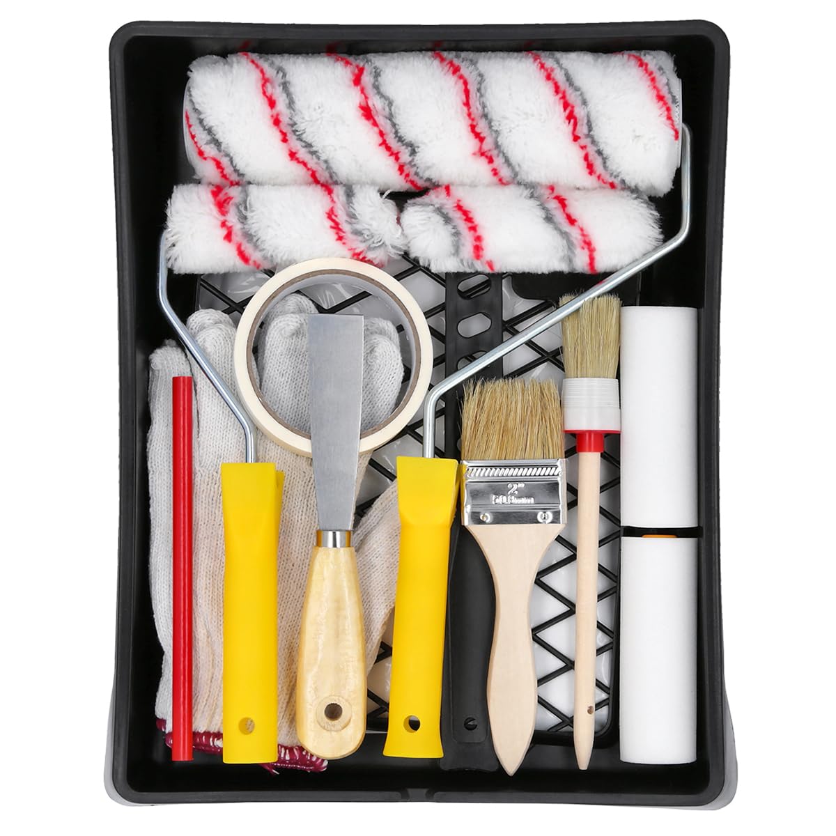 Paint Roller Tray 17 Piece Tough Master Set, 9Â Tray, 9Â Paint Roller, 9Â Handle, 2X4â Polyester Refill, 2X4â Foam Refill, 4Â Handle, 2Â 5060279874899