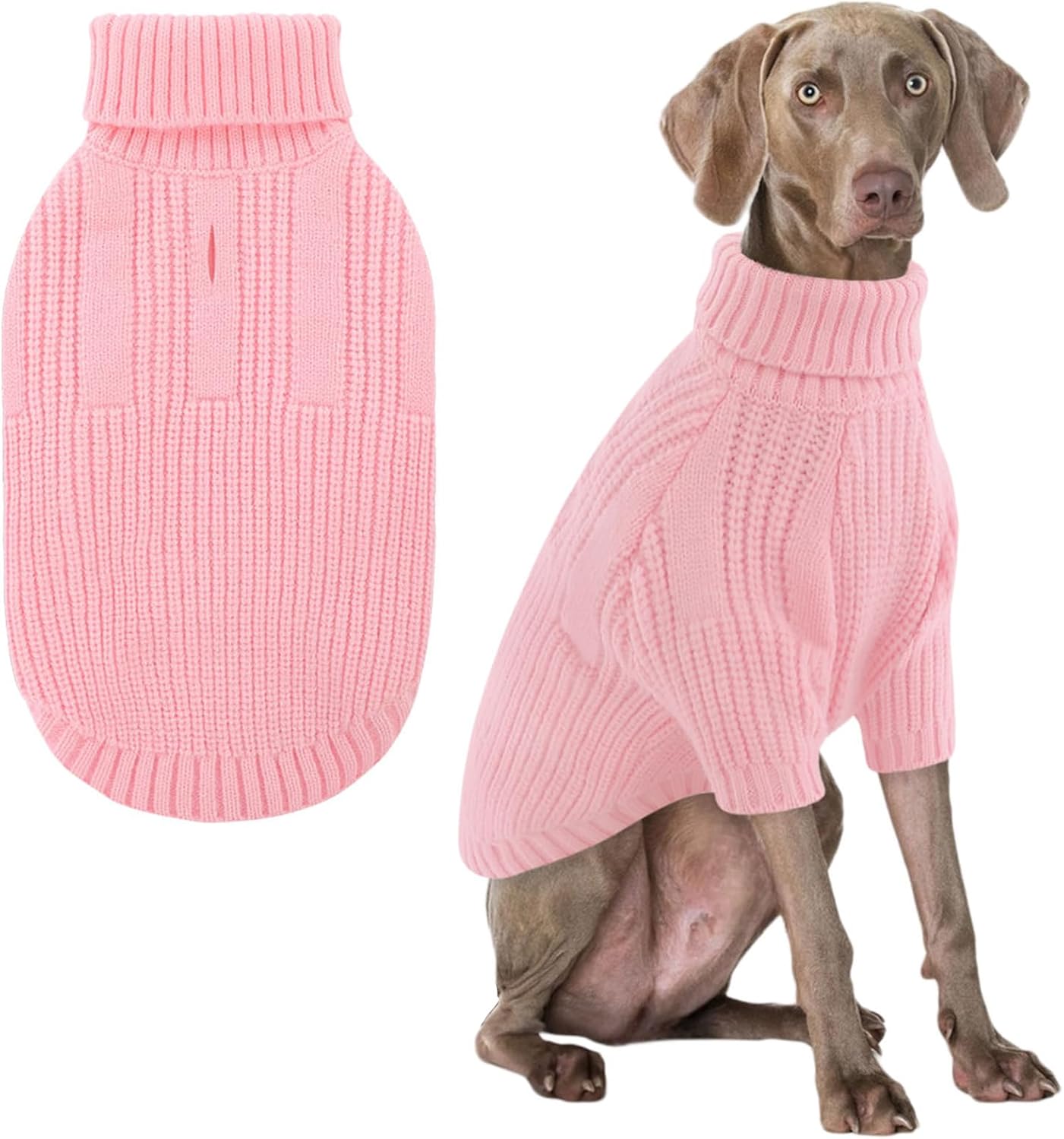 AOFITEE Large Dog Sweater, Dog Sweaters for Large Dogs Boy Girl, Warm Turtleneck Dogs Christmas Sweater, Soft Pet Pullover Knitwear with Leash Hole, Knitted Sweatshirt for Golden Retriever, Labrador
