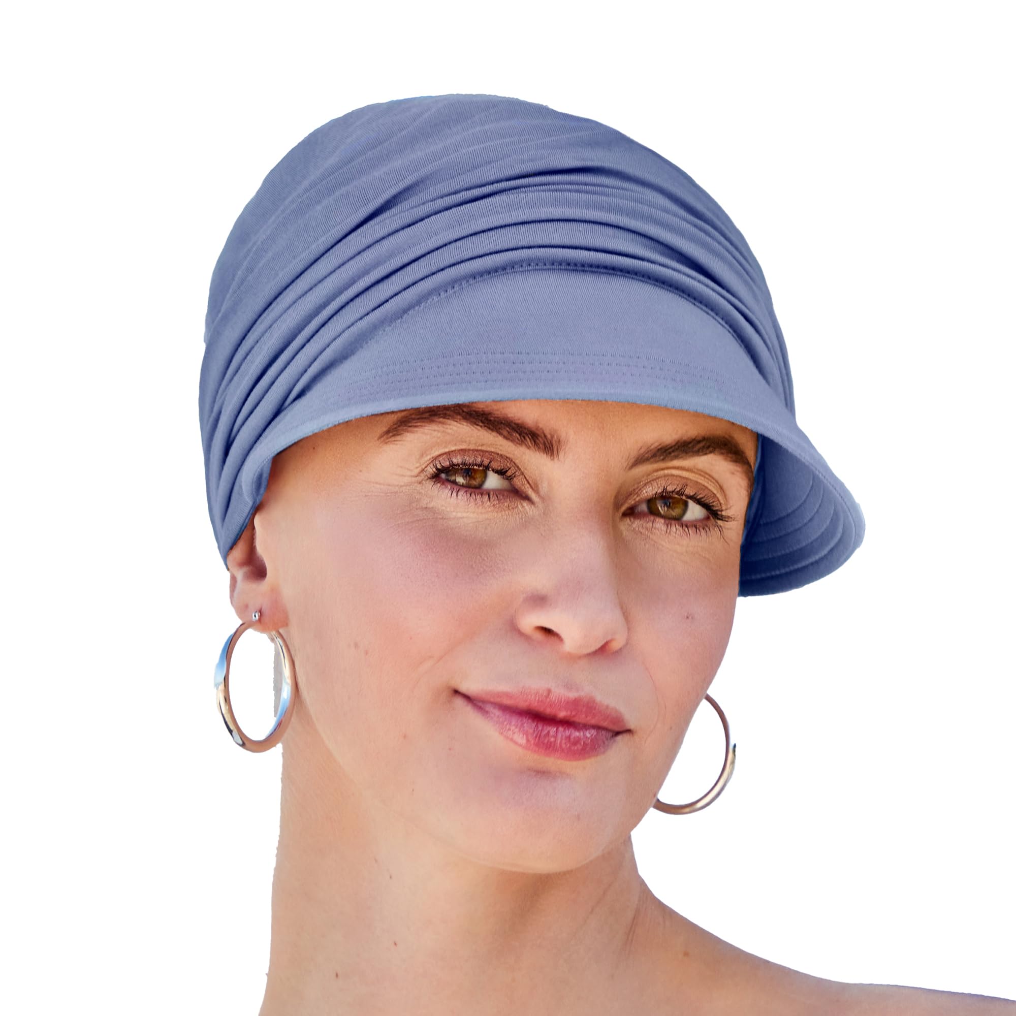 Christine Headwear HocSolana Sun Cap Light Lilac 1578-0171 | Bambus-Sonnenmütze - Onkologische Mütze für Damen | Halstuch für Chemotherapie | Einheitsgröße, blau, One size