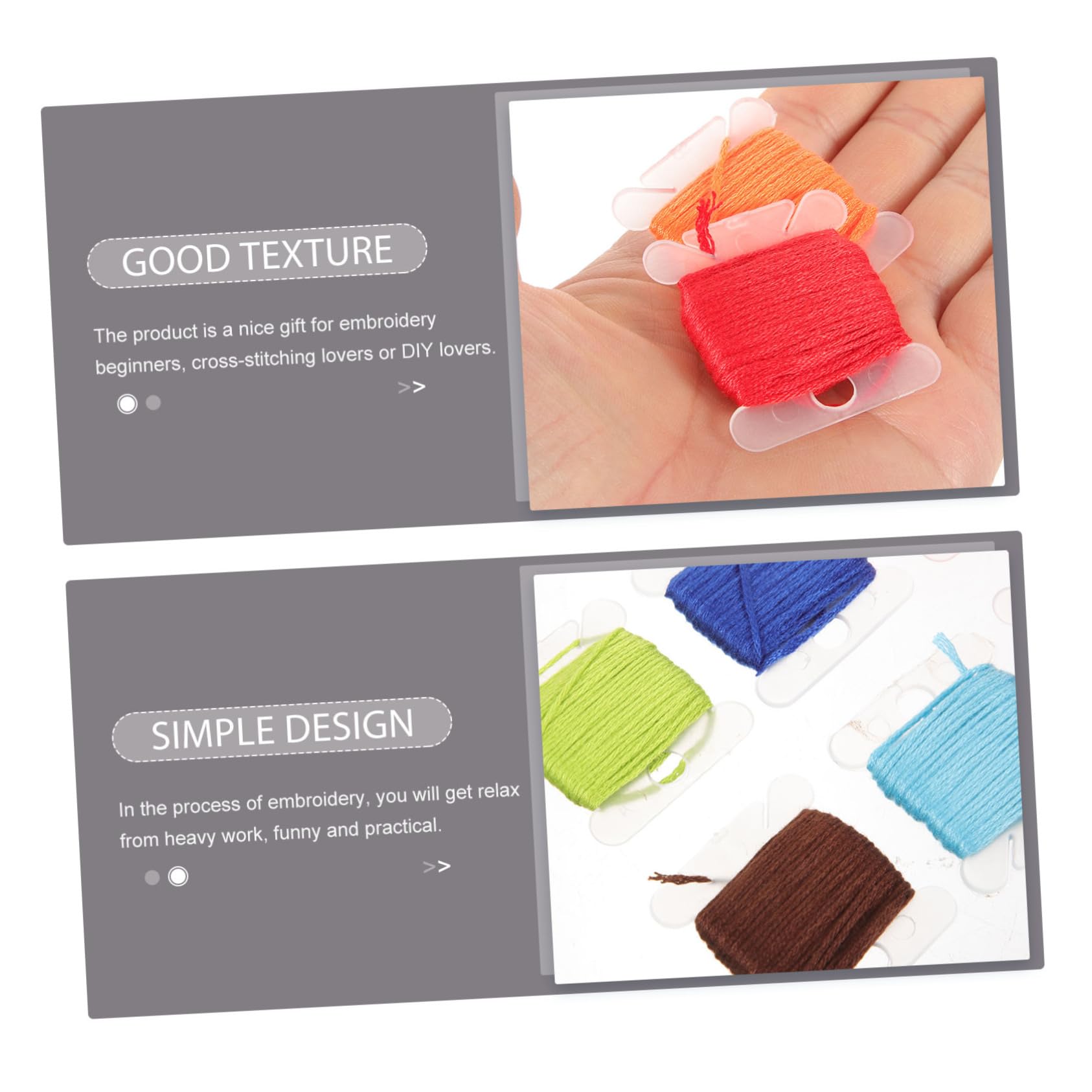 TEHAUX 4juegos Hilos De Bordado Para Manualidades Kit De Coser y Accesorios Para Para Bordar Punto De Cruz y Proyectos De Costura
