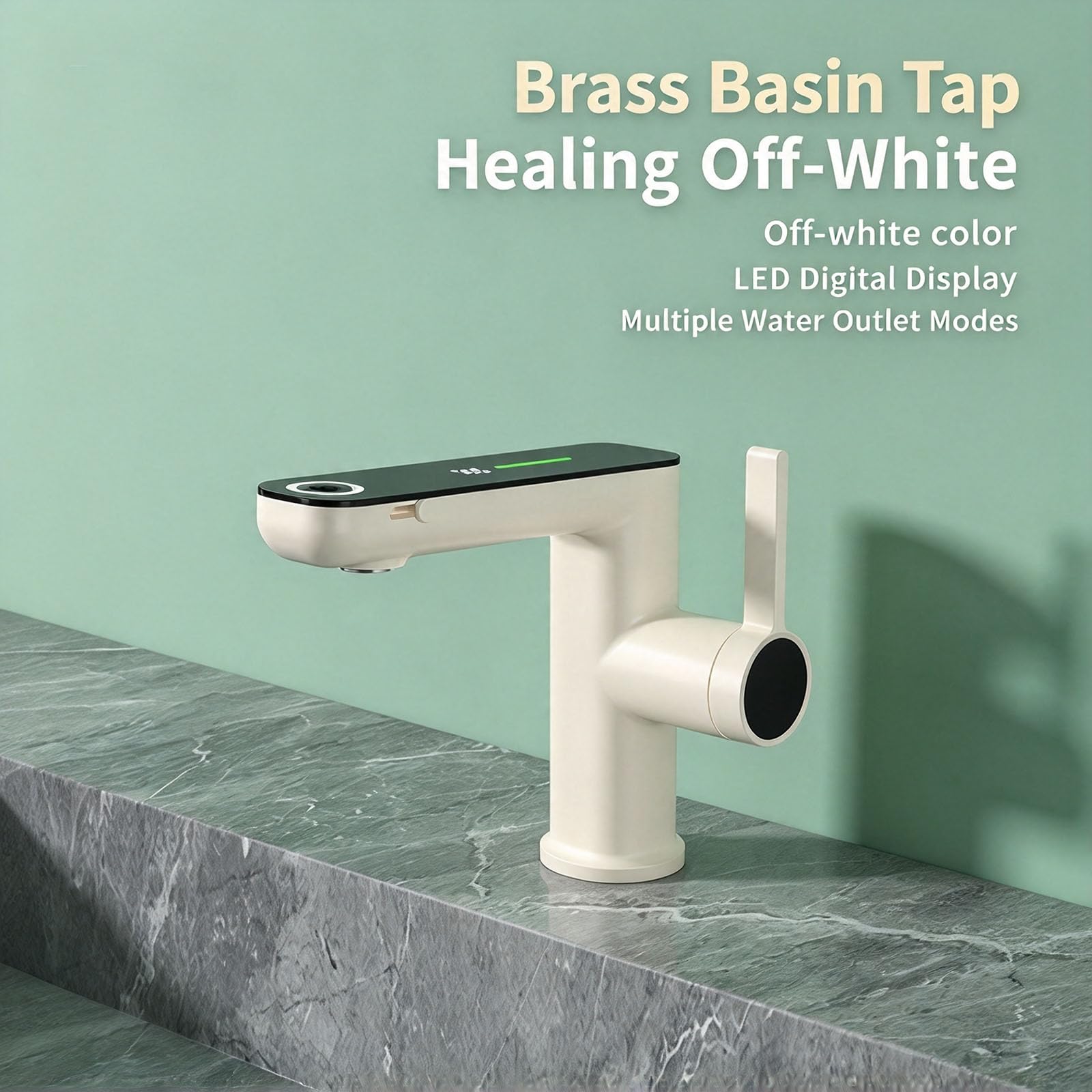 Miscelatore Per Lavabo Con Display Digitale A Led, Acqua Calda E Fredda (Chrome finish)