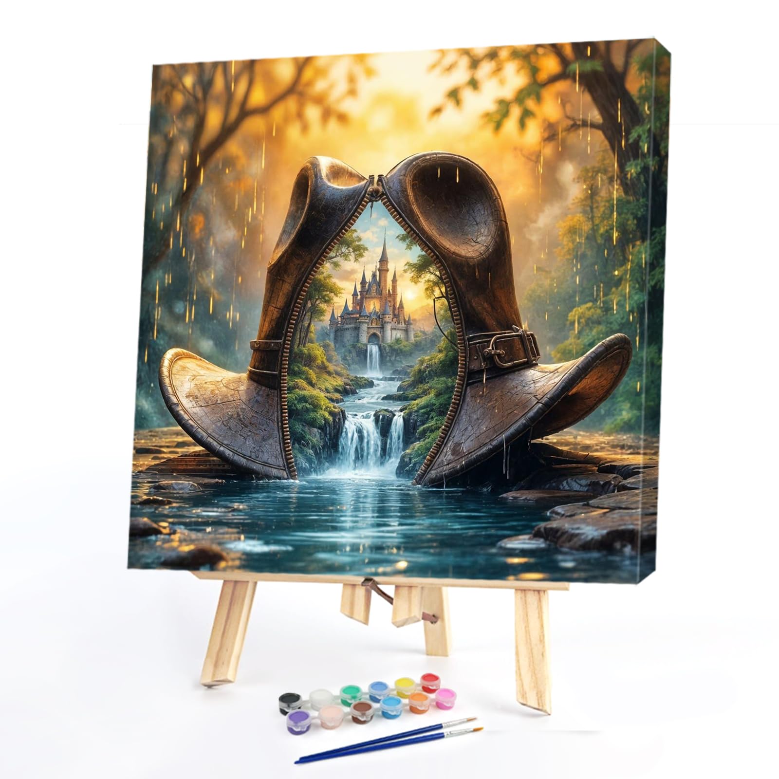 Kexpery Painting by Numbers Kit DIY Landscape 40x40cm Frameless for Adults Beginners Wall Decor Home Gift