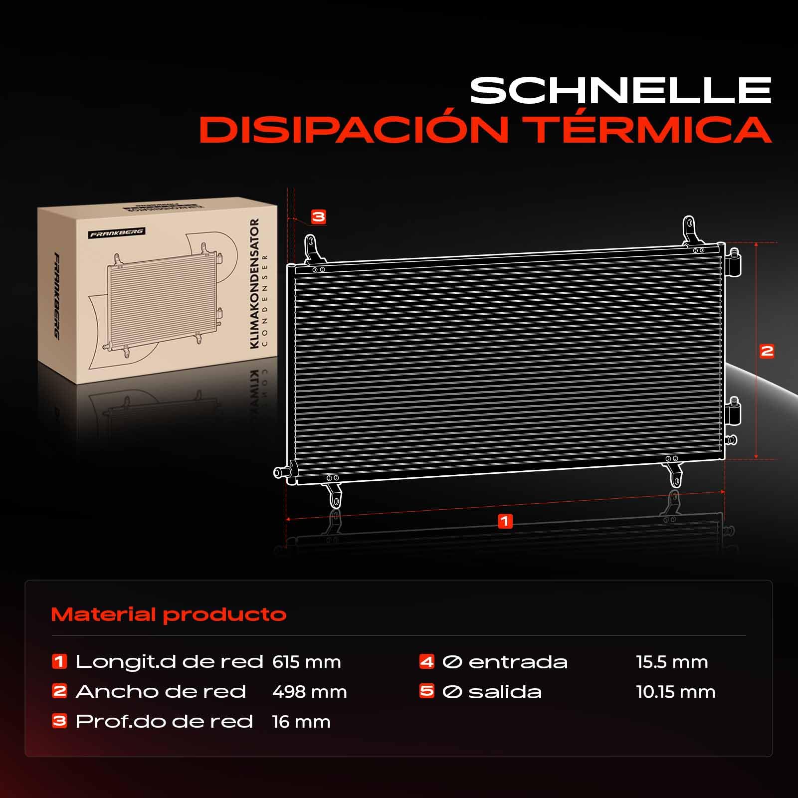 Frankberg Condensador de aire acondicionado 8846160100 | Compatible con: Land Cruiser Prado J12