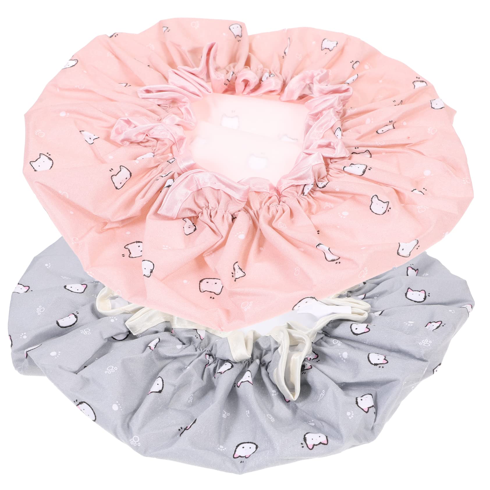 minkissy Elastische Duschhaube, wiederverwendbare Kappen für Frauen, Badekappe, Spa-Kappe, Haarfärbemittel, Badekappe für Frauen, Satinhaube, Erwachsene, Duschhaube, große Duschhaube, Kinder,