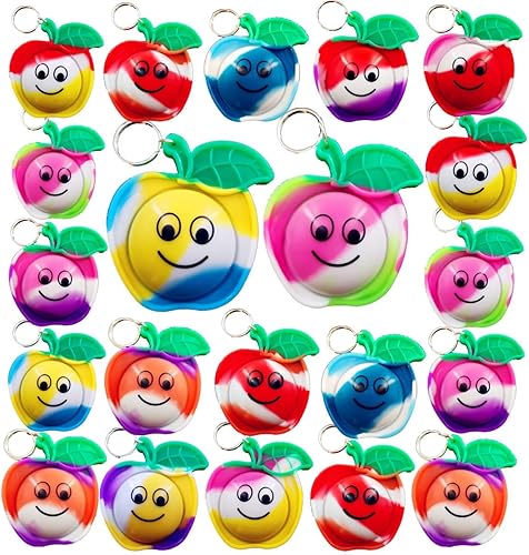 Paquete de 24 regalos de Navidad para estudiantes en el aula, regalos a granel de burbujas de arco iris, regalos de profesores, mini recompensas