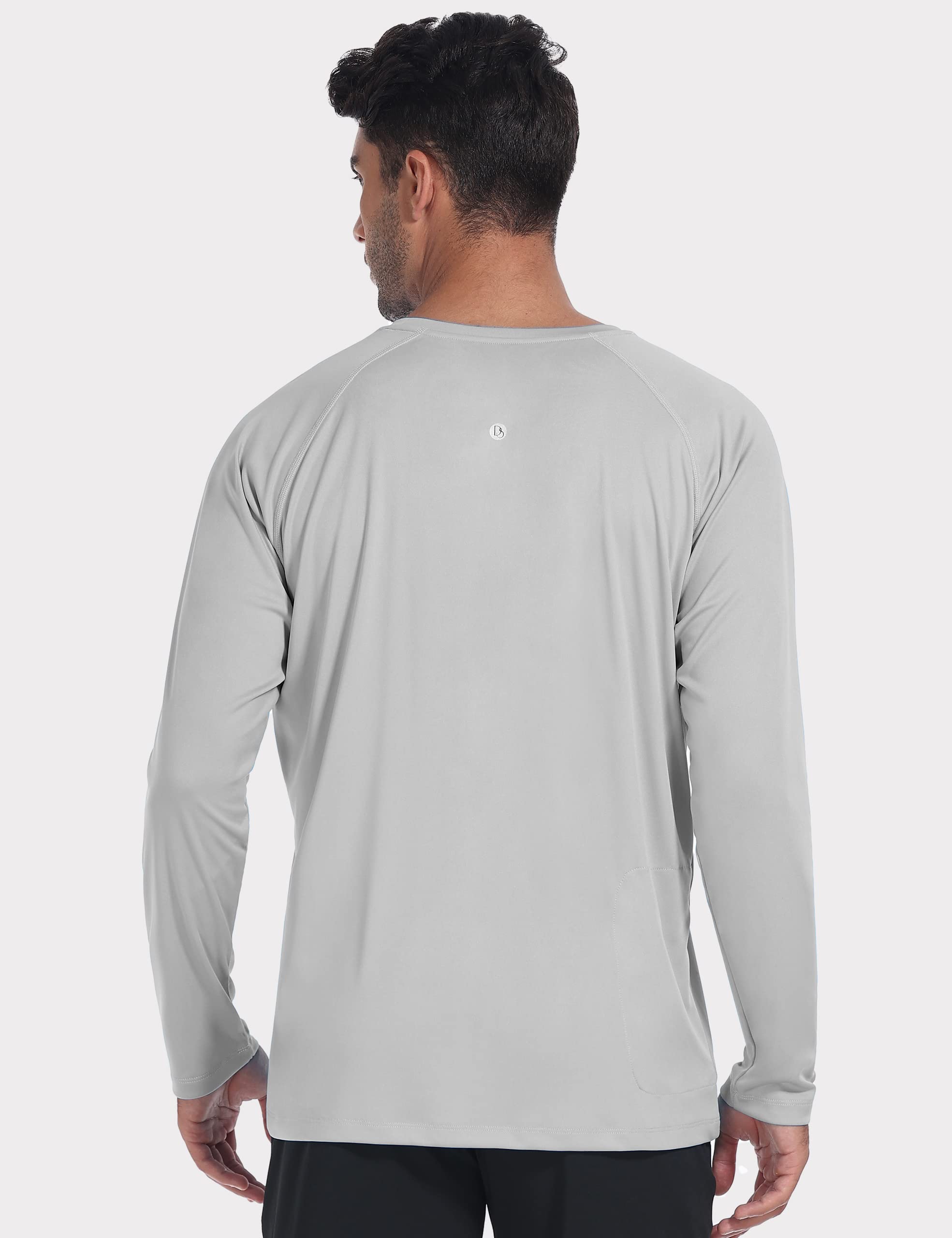 Desol Męska koszulka Rashguard z kieszeniami UV, UPF 50+, ochrona przed słońcem, koszulka z długim rękawem, do surfowania, biegania, pływania, wędrówek