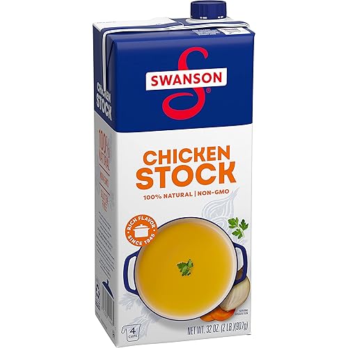 Swanson Caldo de pollo, caldo de cocina, caja resellable de 32 onzas