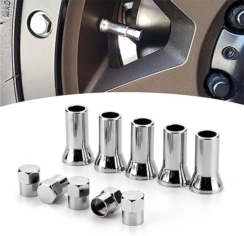 yvshy Juego de 10 válvulas de bayoneta para automóvil, aleación TR414AC, sin cámara, compatible con la mayoría de modelos de automóvil (plateado)