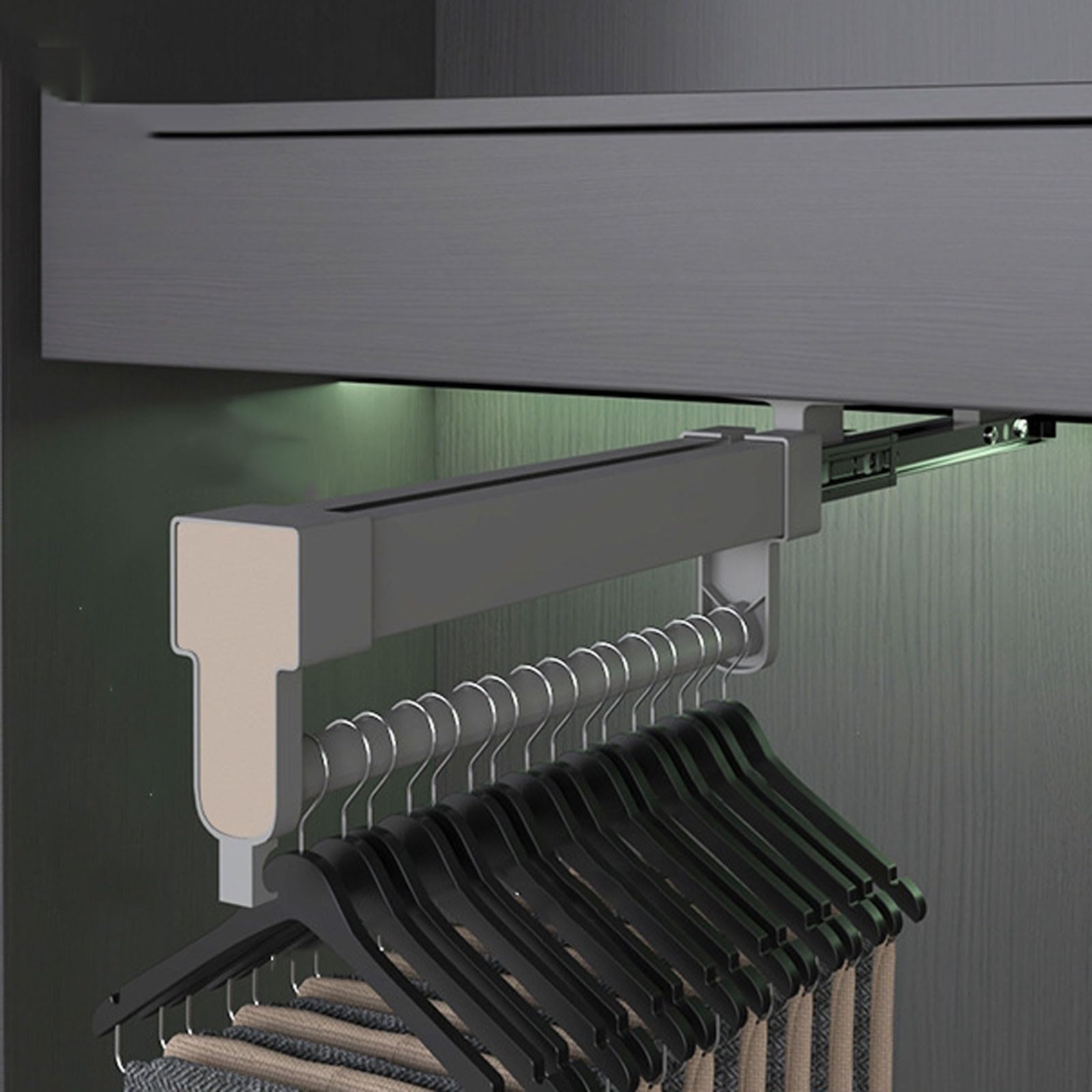 LHBM Hanging Pot Rack with Hook for Cabinet Pull Out Pot and Pan organizer Adjustable Pot Racks for Kitchen Closet Cupboard High load-bearing capacity A,40CM