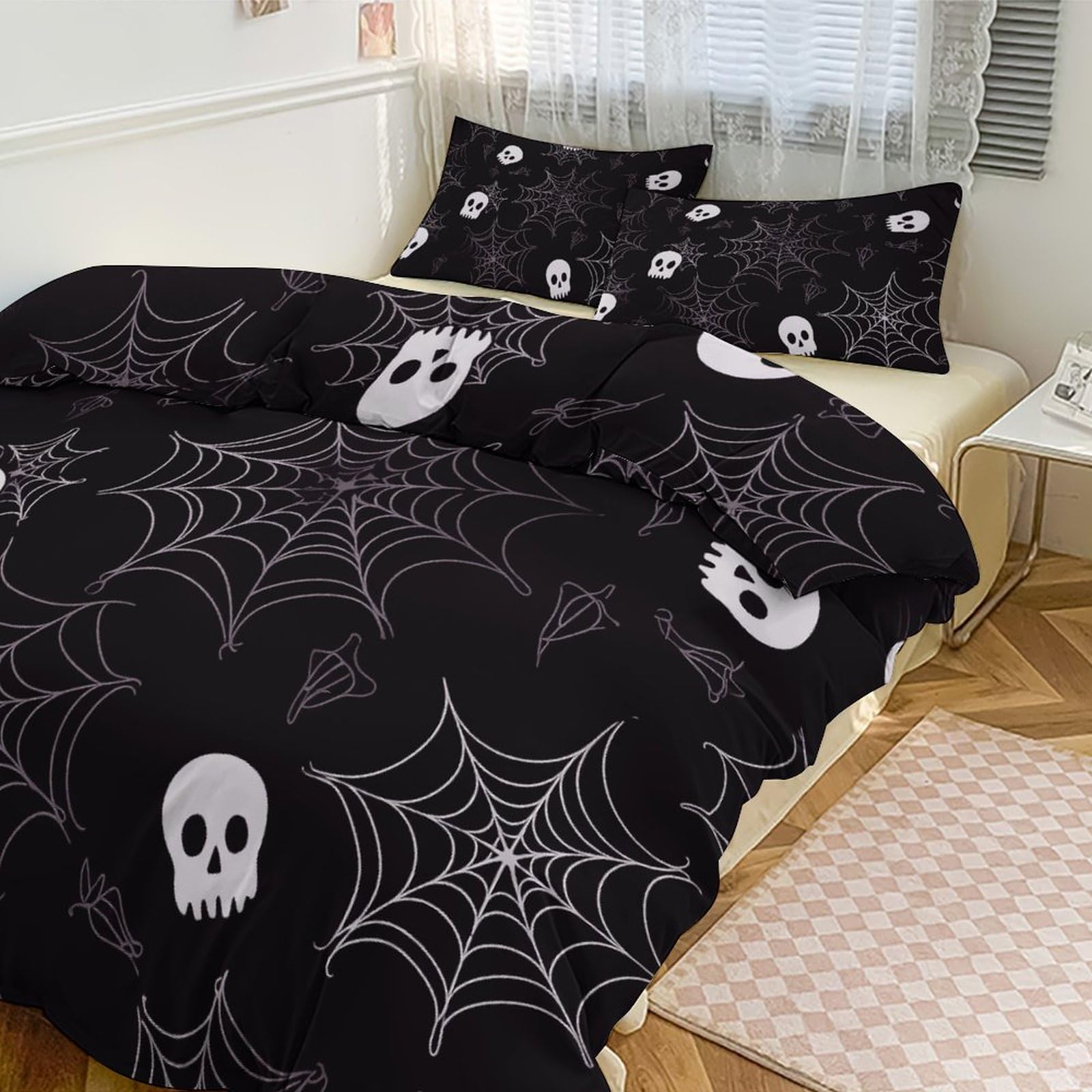 Couette pour grand lit et couvre-lit gothique Halloween 3 pièces