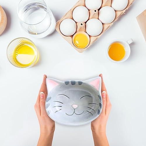 Miniatura 5 de Juego de 4 tazas medidoras de cerámica para gatos, lindo juego de tazas medidoras para utensilios de cocina, juego de hornear de cocina que ahorra