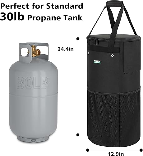 Miniatura 5 de WITSTEP - Bolsa para tanque de propano de 30 libras, bolsa de transporte resistente para tanque de propano con solapa lateral abatible y 4 agujeros