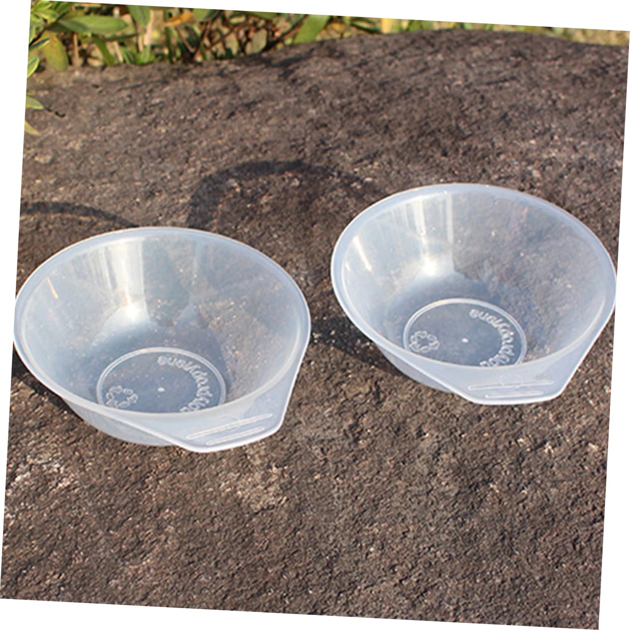 BRIGHTFUFU Large Soup Bowl Serving Spoon Set 4 Piece Camping Bowls Plastic Reusable Compact Lightweight for Outdoor Family and Group Trips