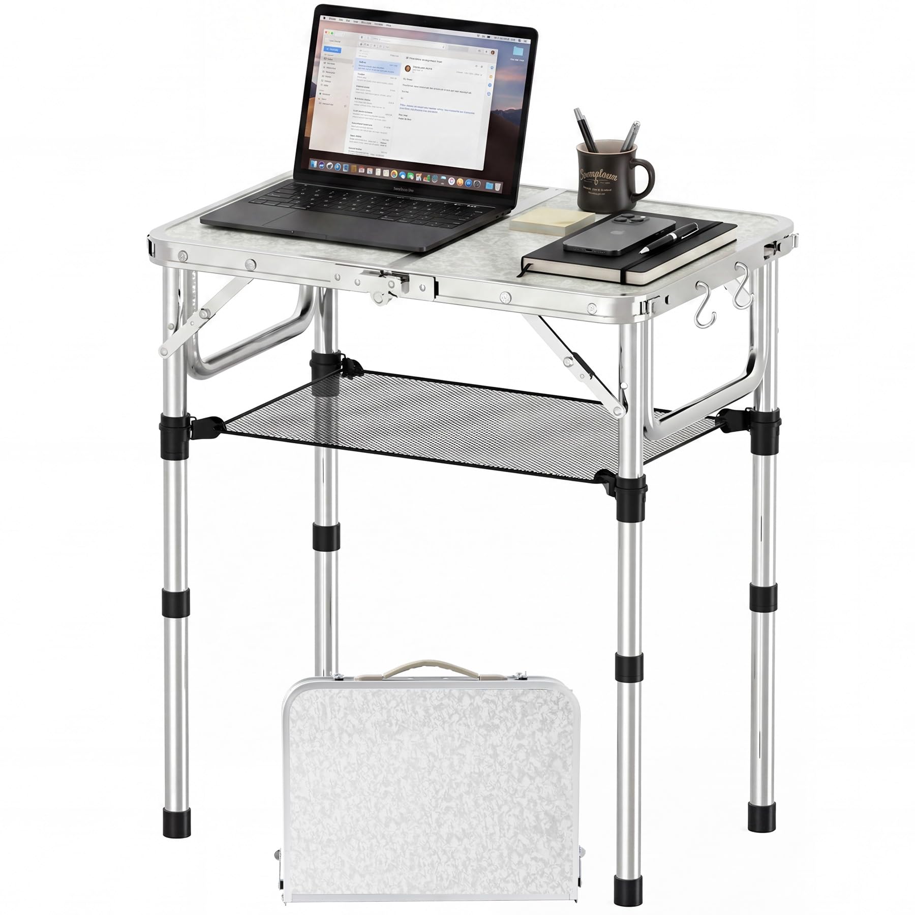 Photo 1 of YihuiKo Folding TV Tray Table - Sage Gray & Silver