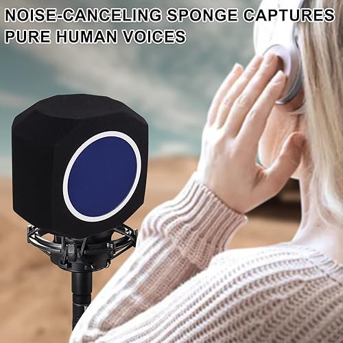 Miniatura 3 de Piwerod Protector de aislamiento de micrófono apto para estudios de grabación, apto para micrófono de 1.77 a 2.36 pulgadas