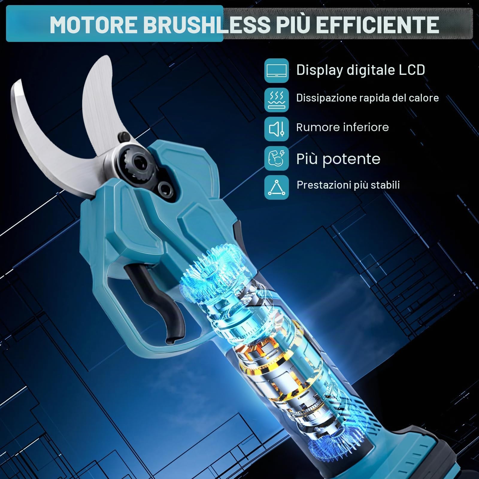 Forbici Potatura Elettriche, 65mm Cesoie Potatura Elettriche Professionali